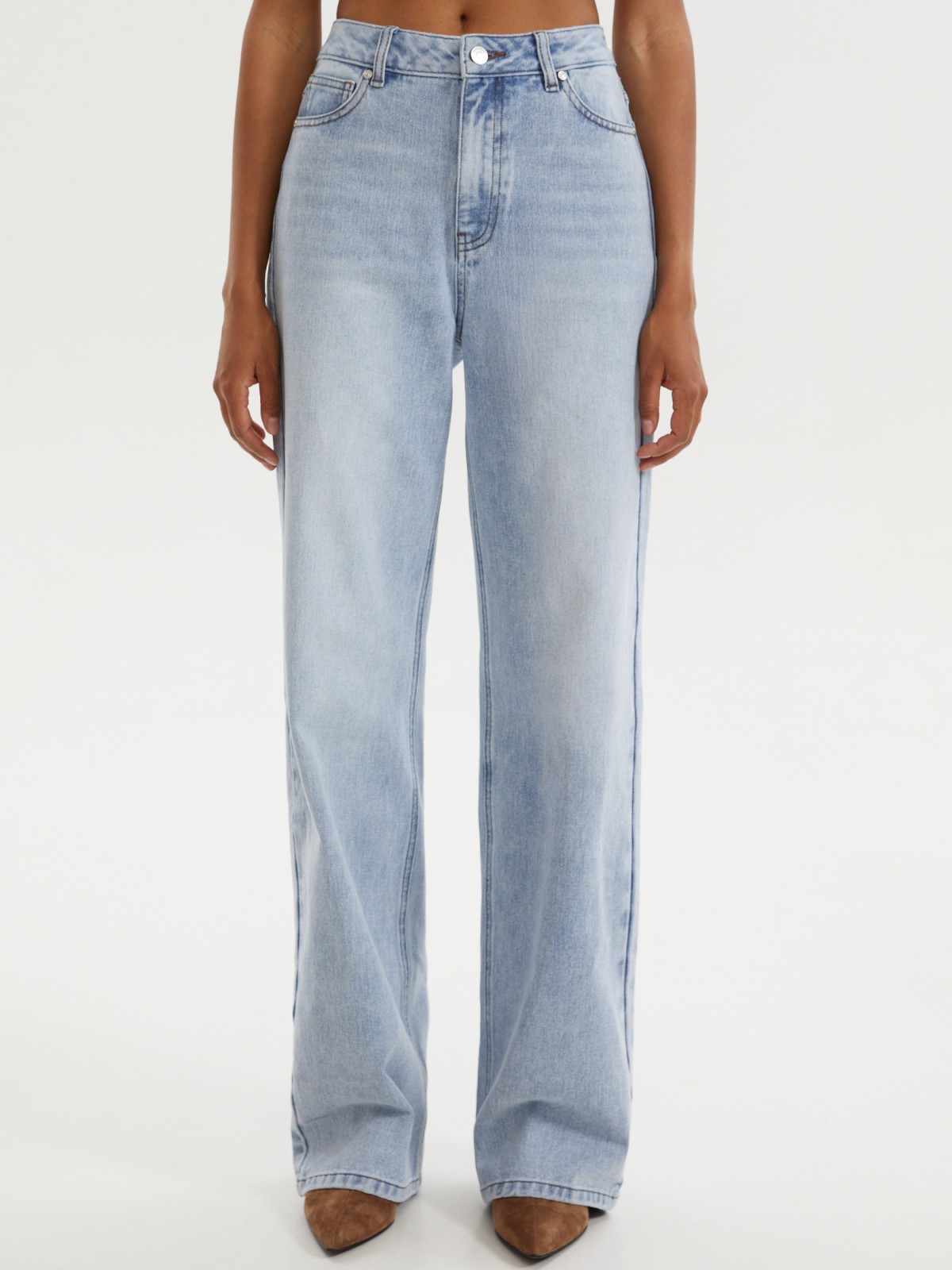 Джинсы силуэта Wide с высокой посадкой