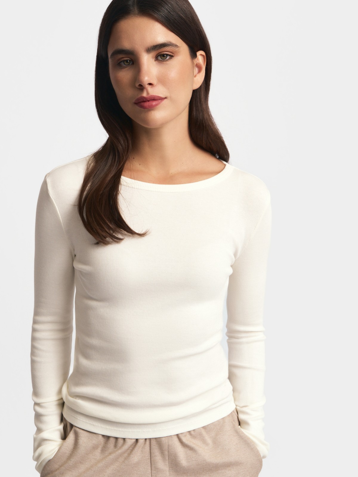 Трикотажный лонгслив из хлопка