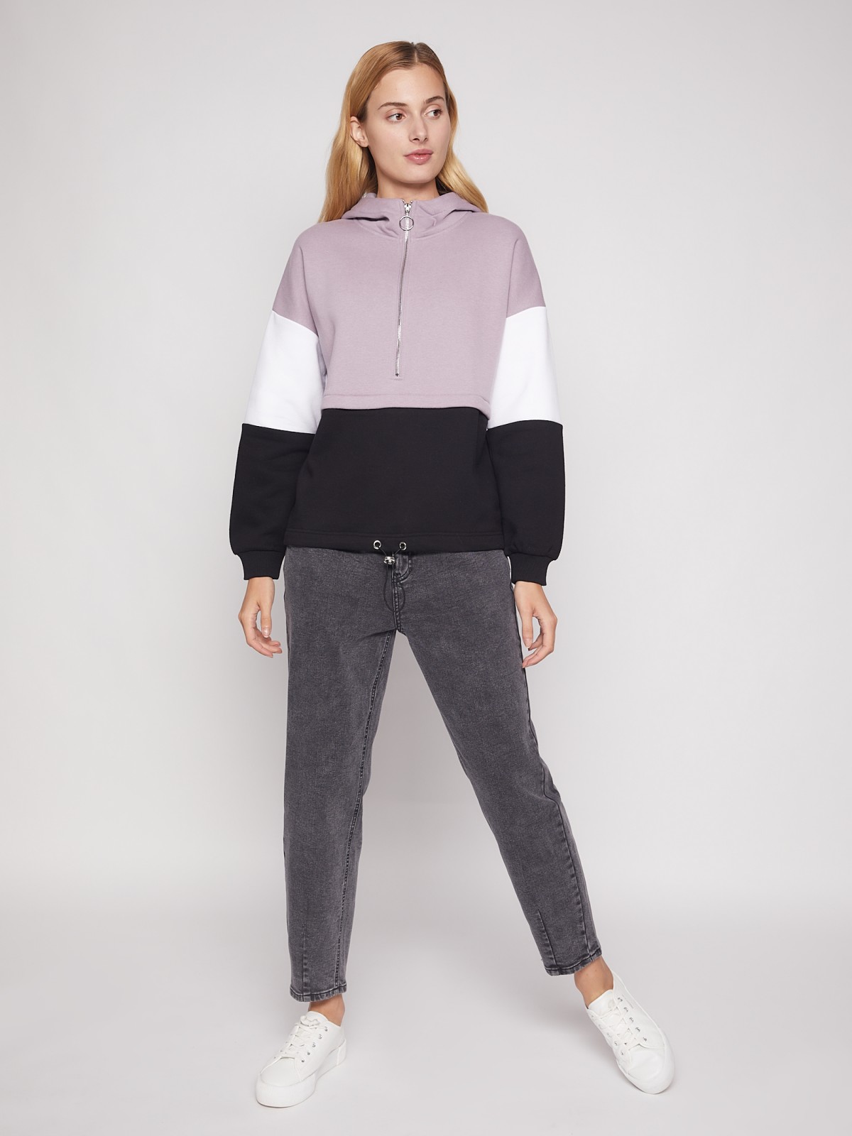 Худи на молнии с кулиской