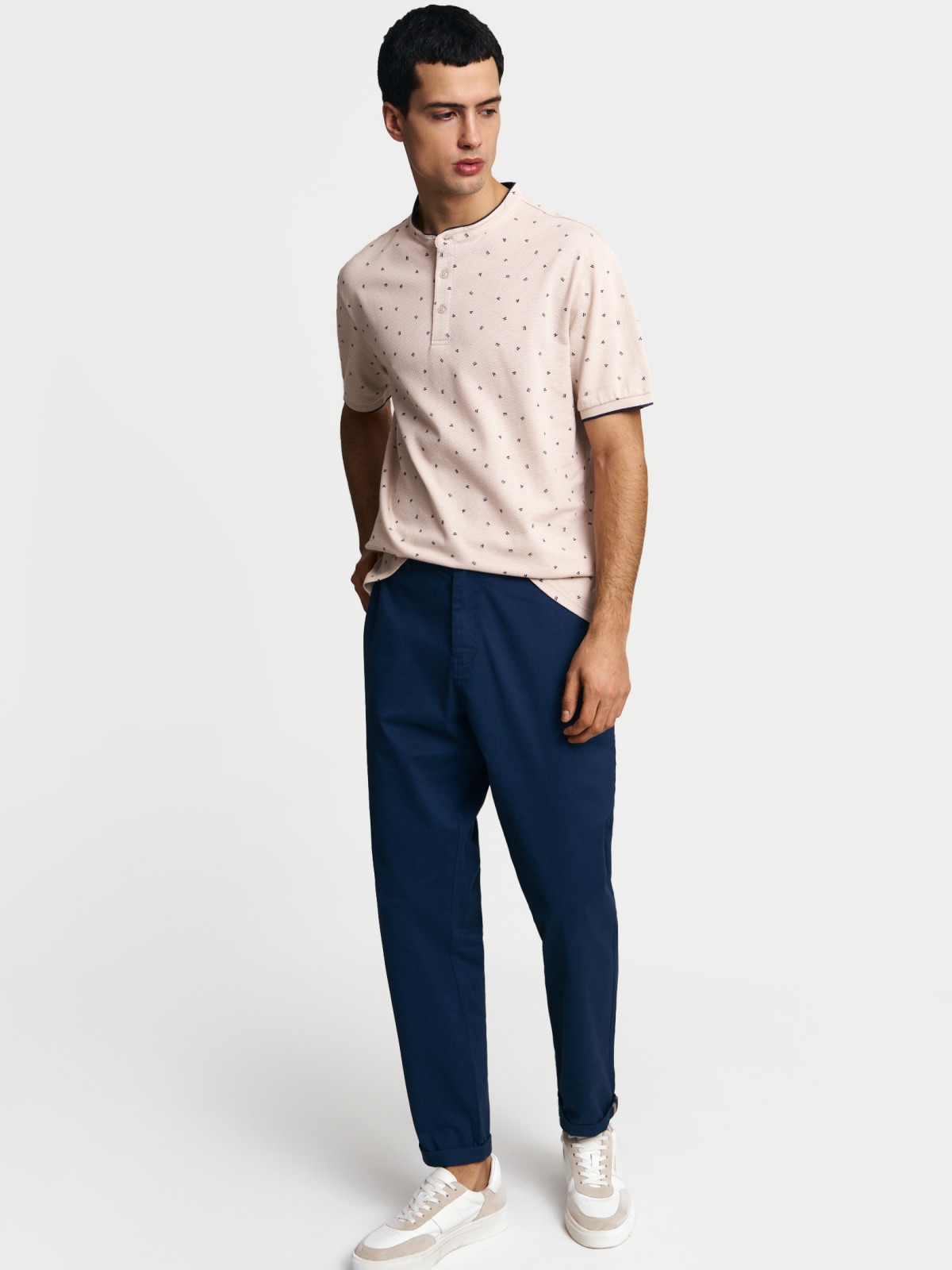 Брюки силуэта Carrot из хлопка