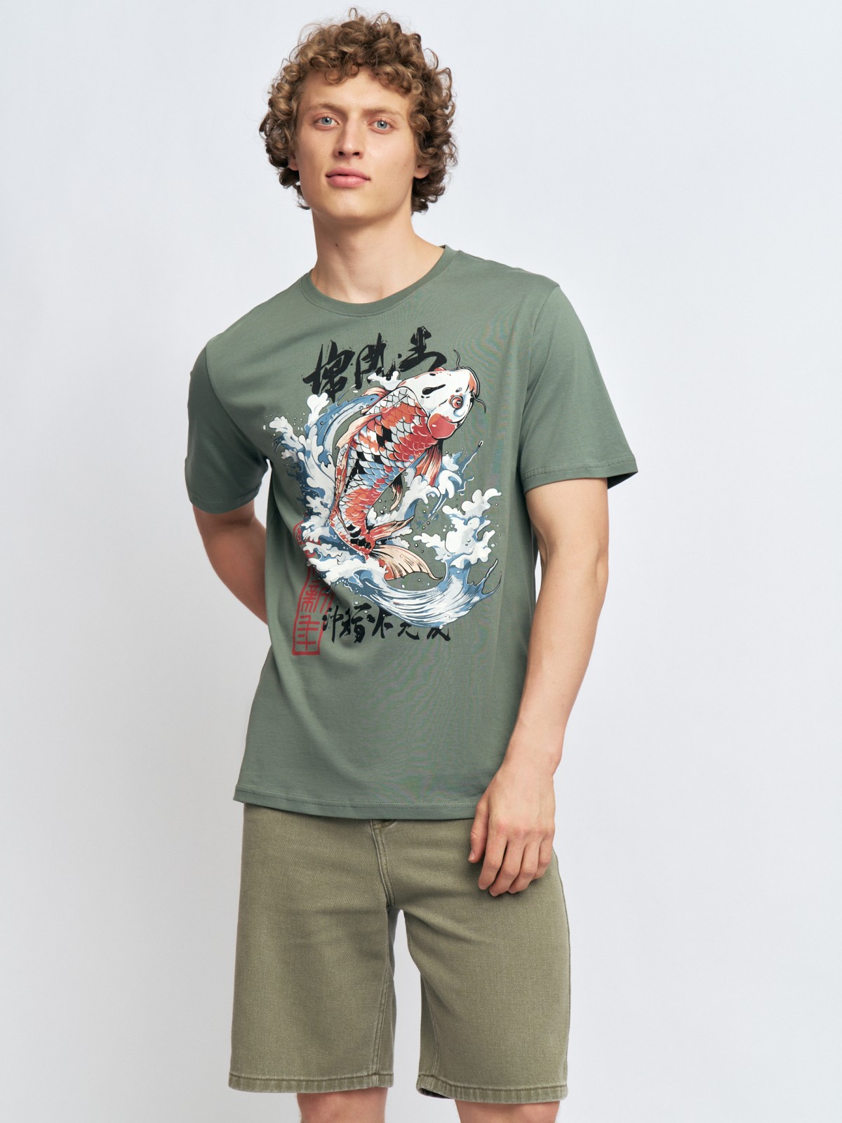 Футболка из хлопка с принтом