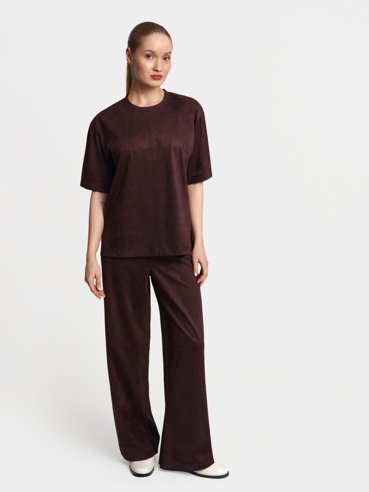 Футболка оверсайз из экозамши