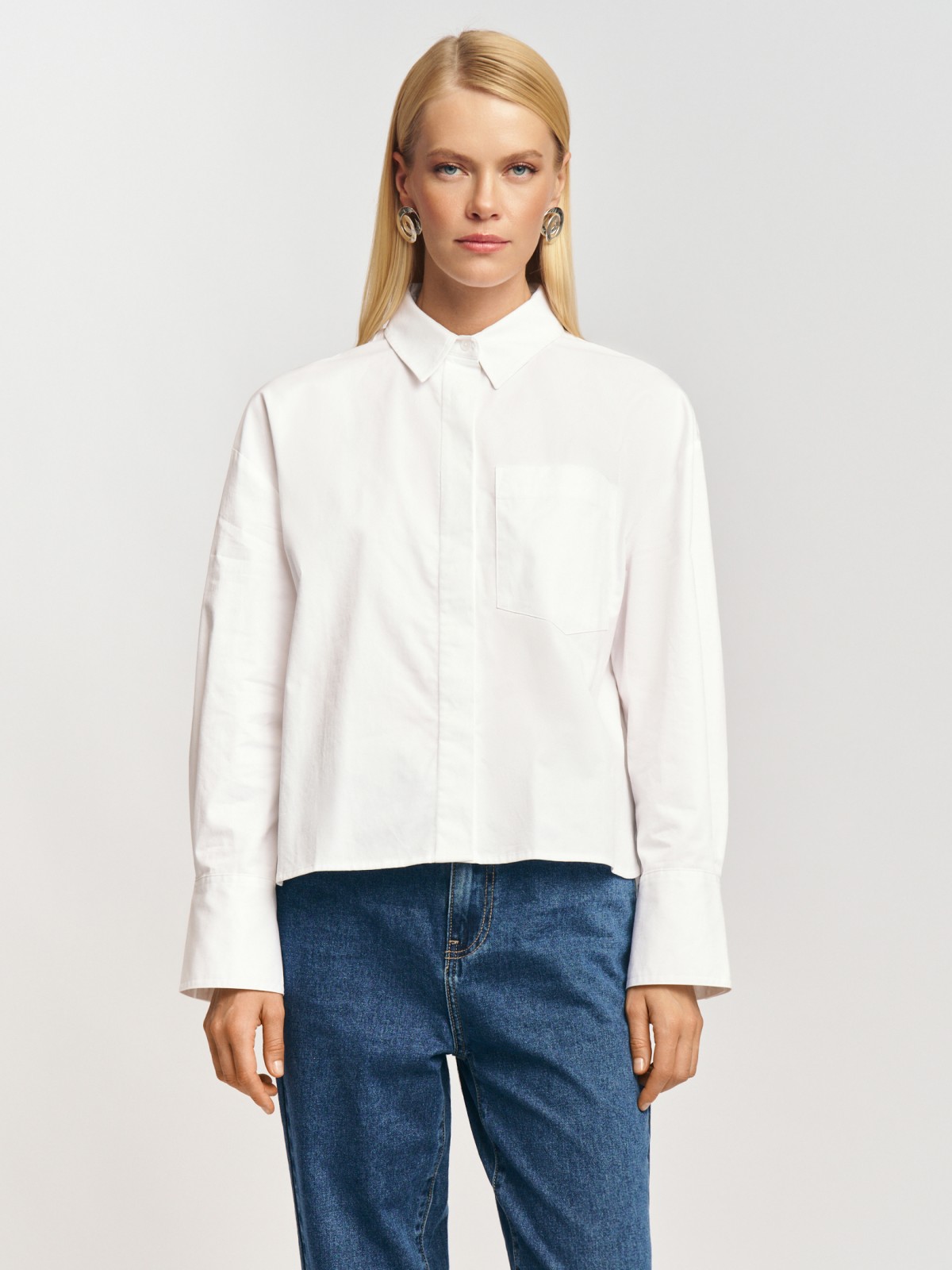 Рубашка из хлопка с длинным рукавом