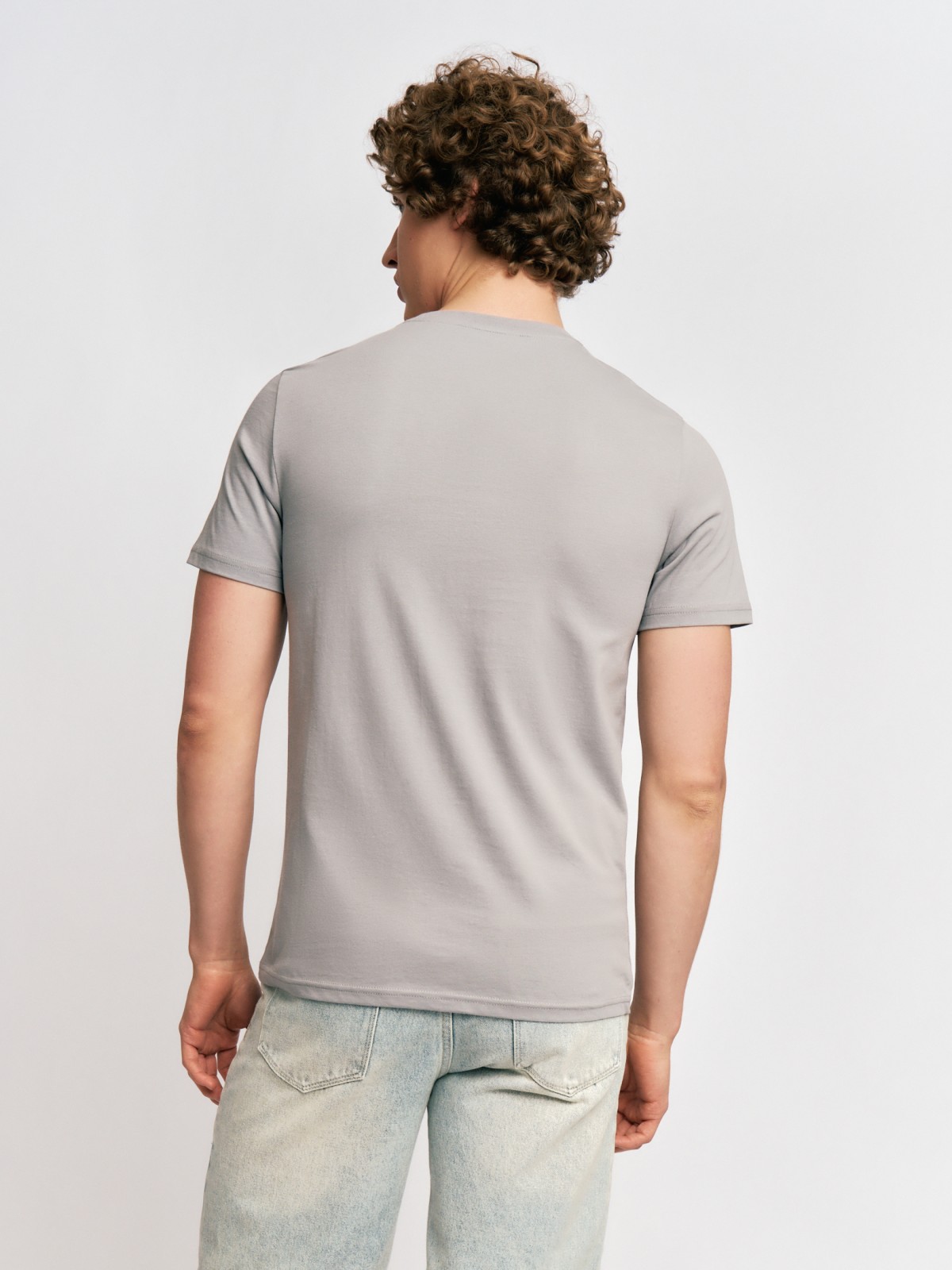 Футболка из хлопка с принтом и надписью