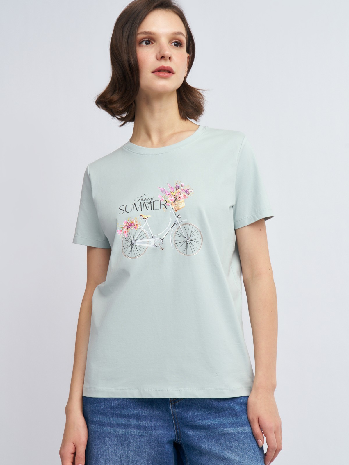 Футболка из хлопка с принтом