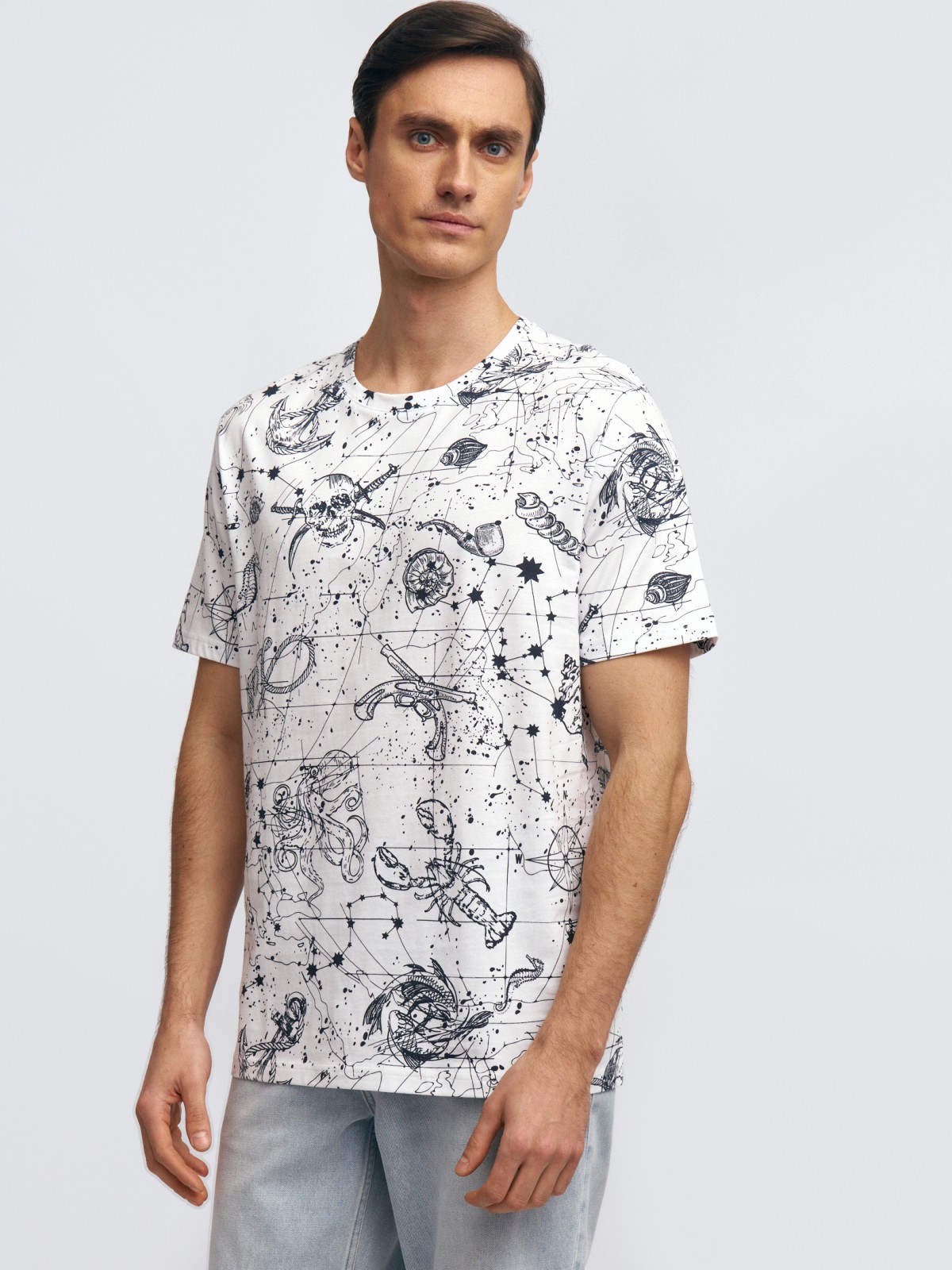 Футболка из хлопка с принтом