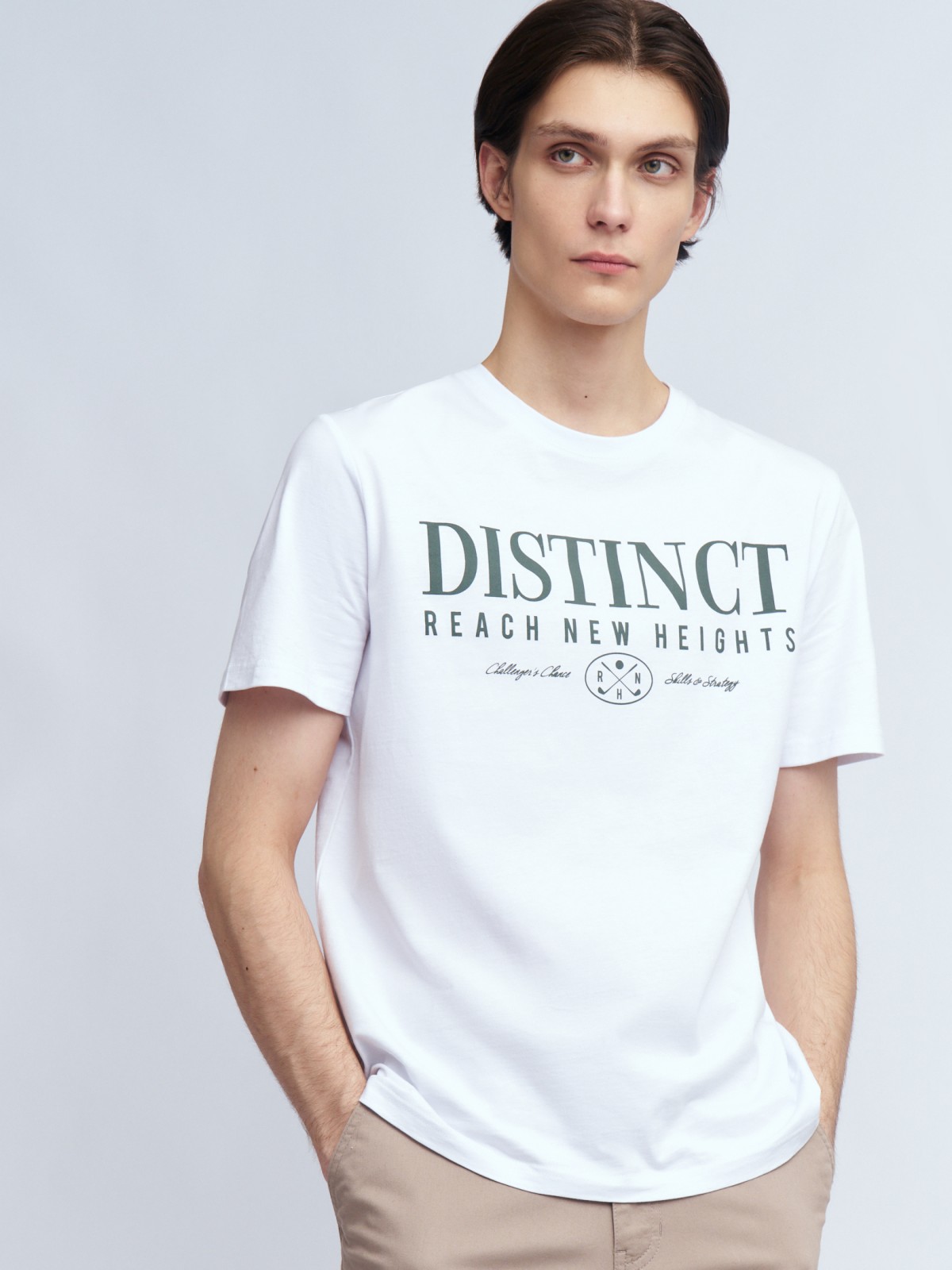 Футболка из хлопка с принтом-надписью