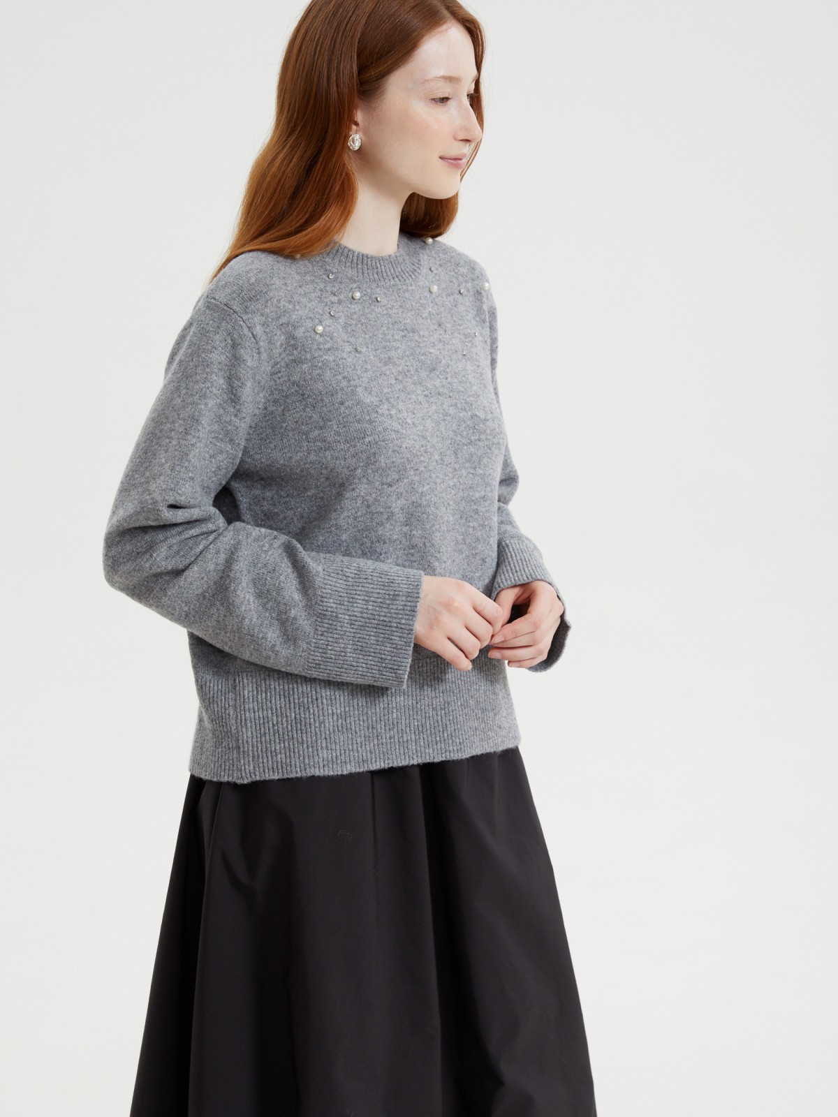 Вязаный джемпер с шерстью и декором