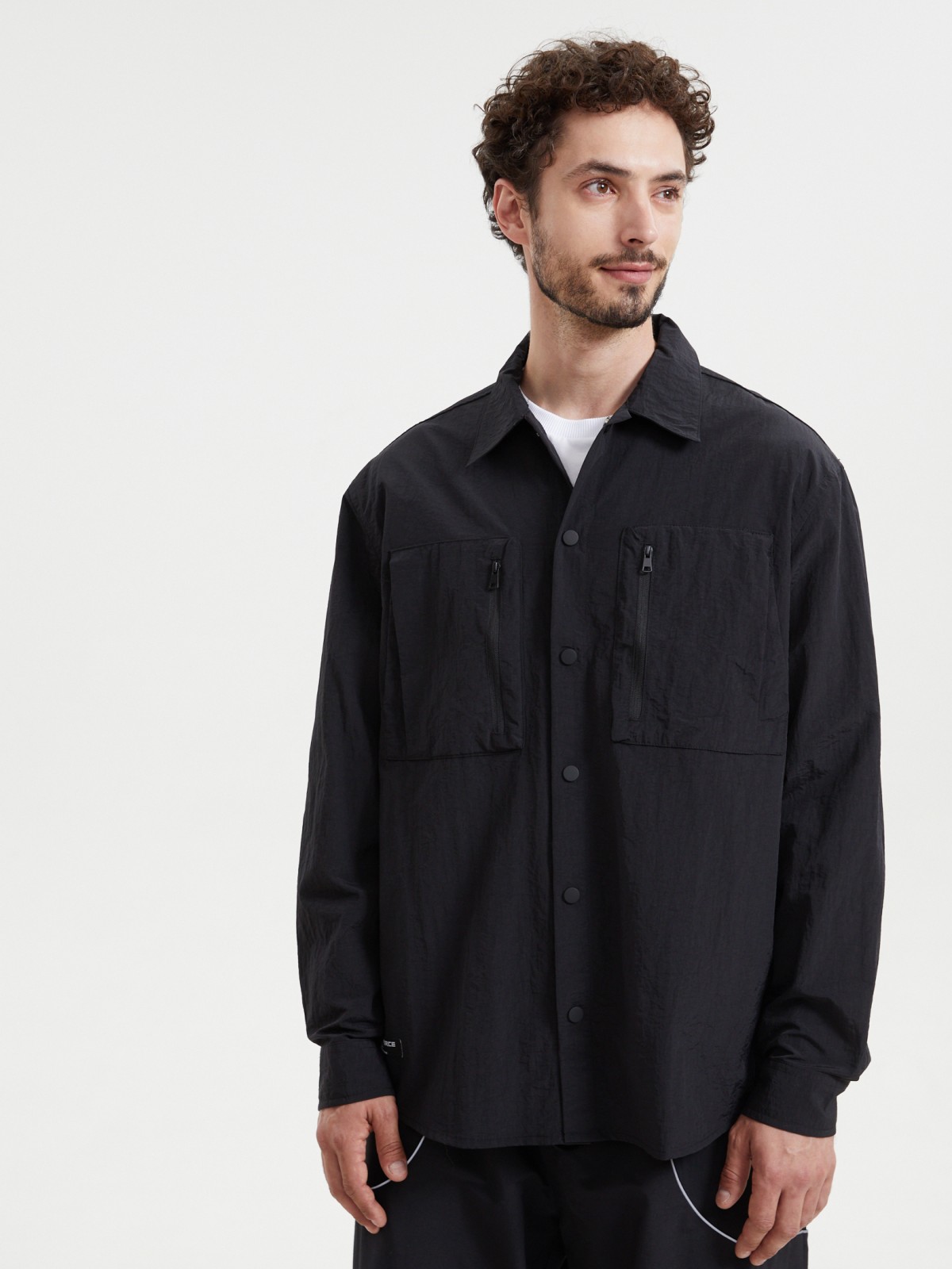 Рубашка из нейлона с длинным рукавом