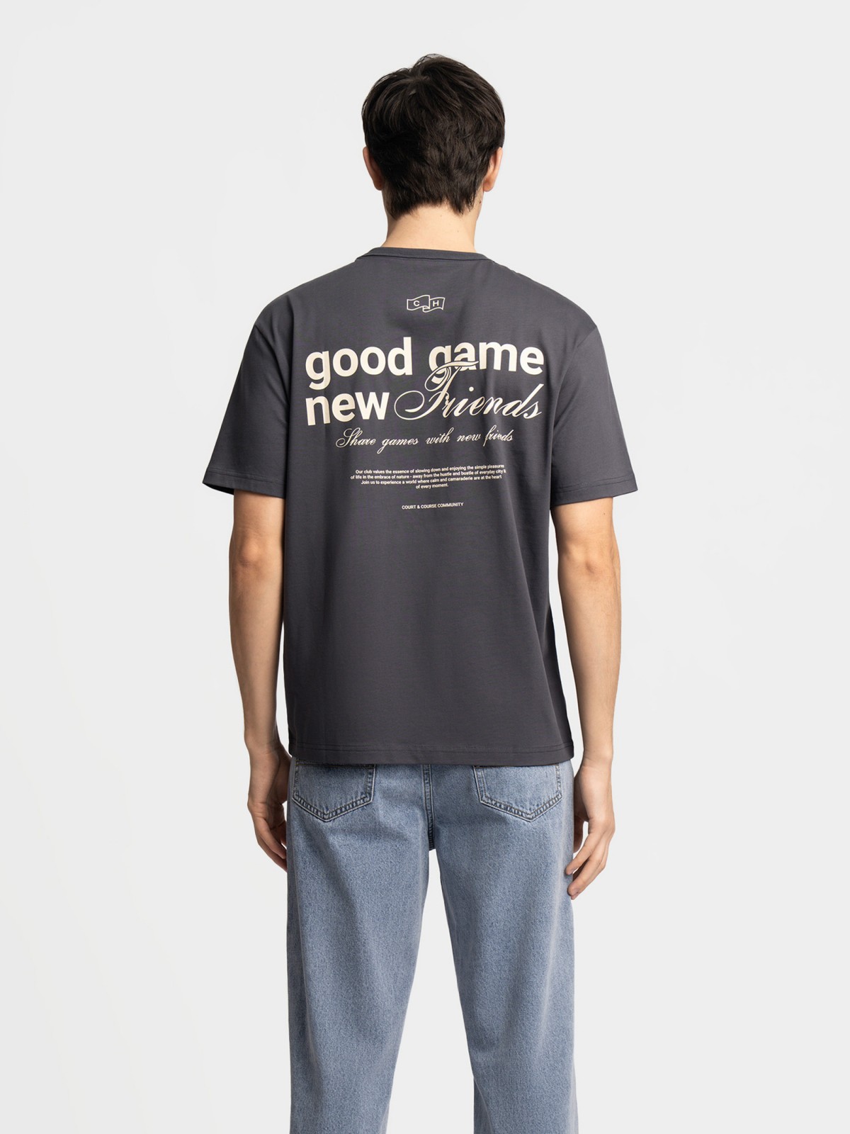 Футболка из хлопка с надписью на спине