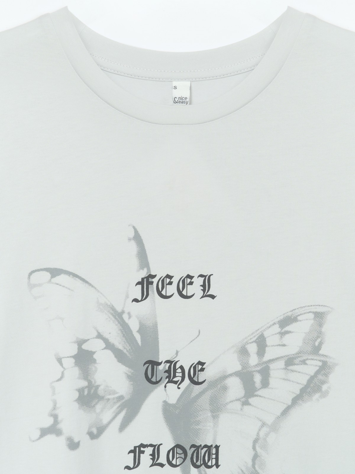 Футболка из хлопка с принтом и надписью