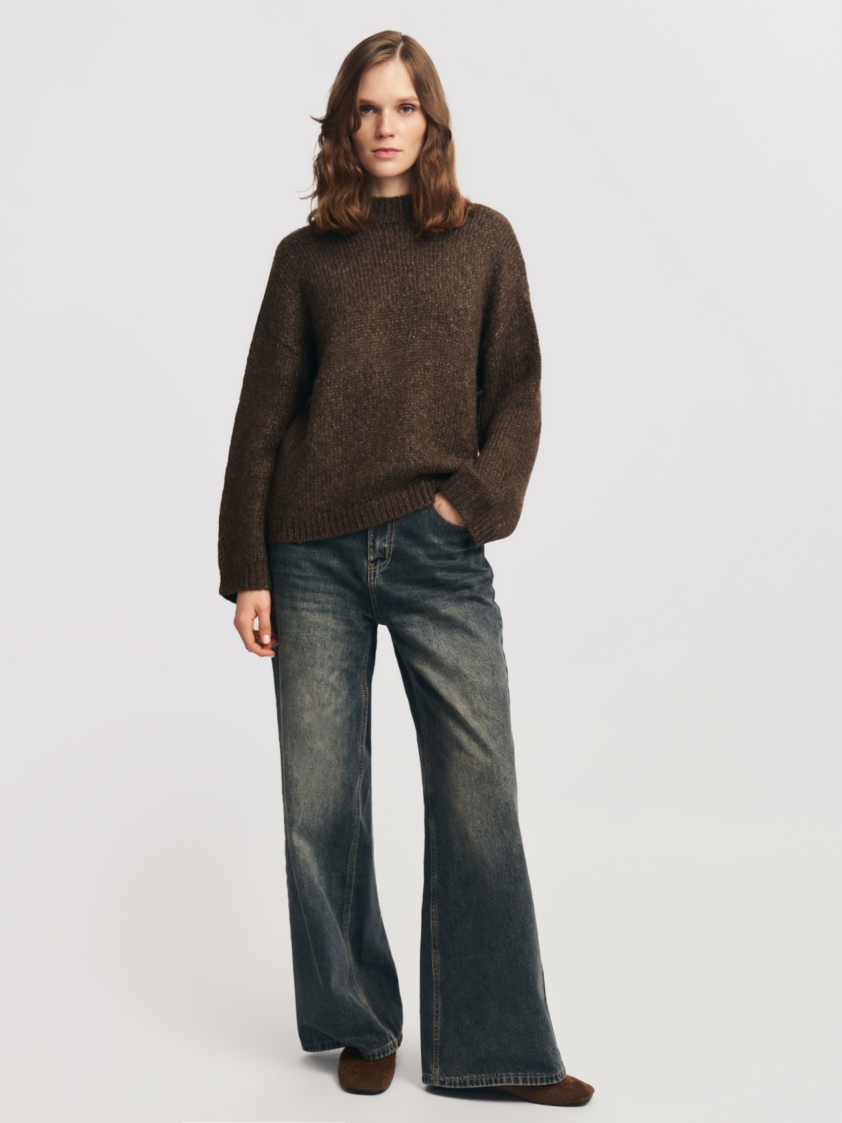 Вязаный свитер с люрексом