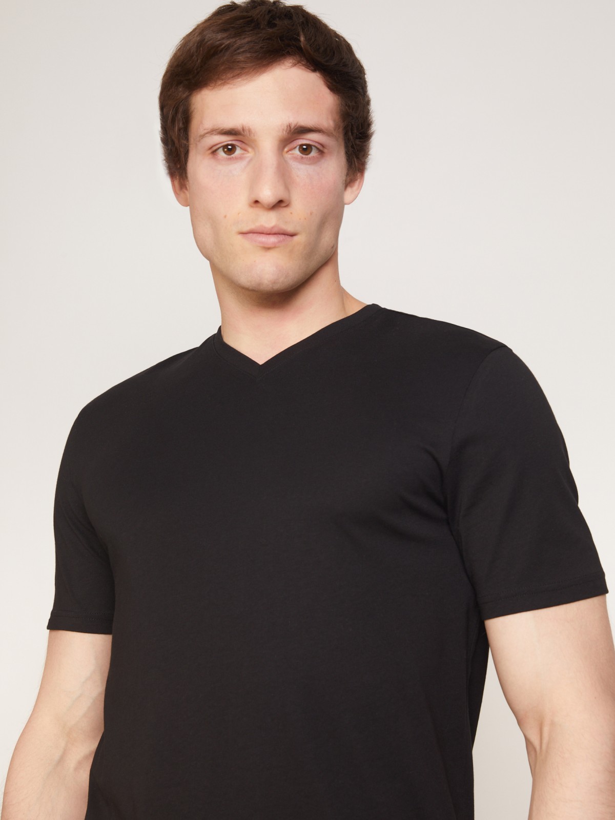 Хлопковая футболка zolla 011313273022, цвет черный, размер XS - фото 4