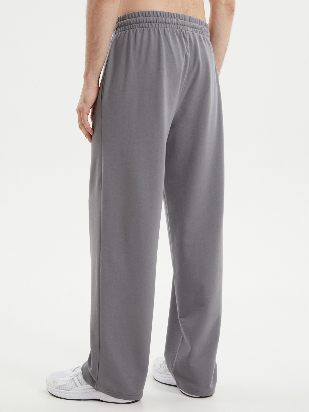 Трикотажные прямые брюки из хлопка