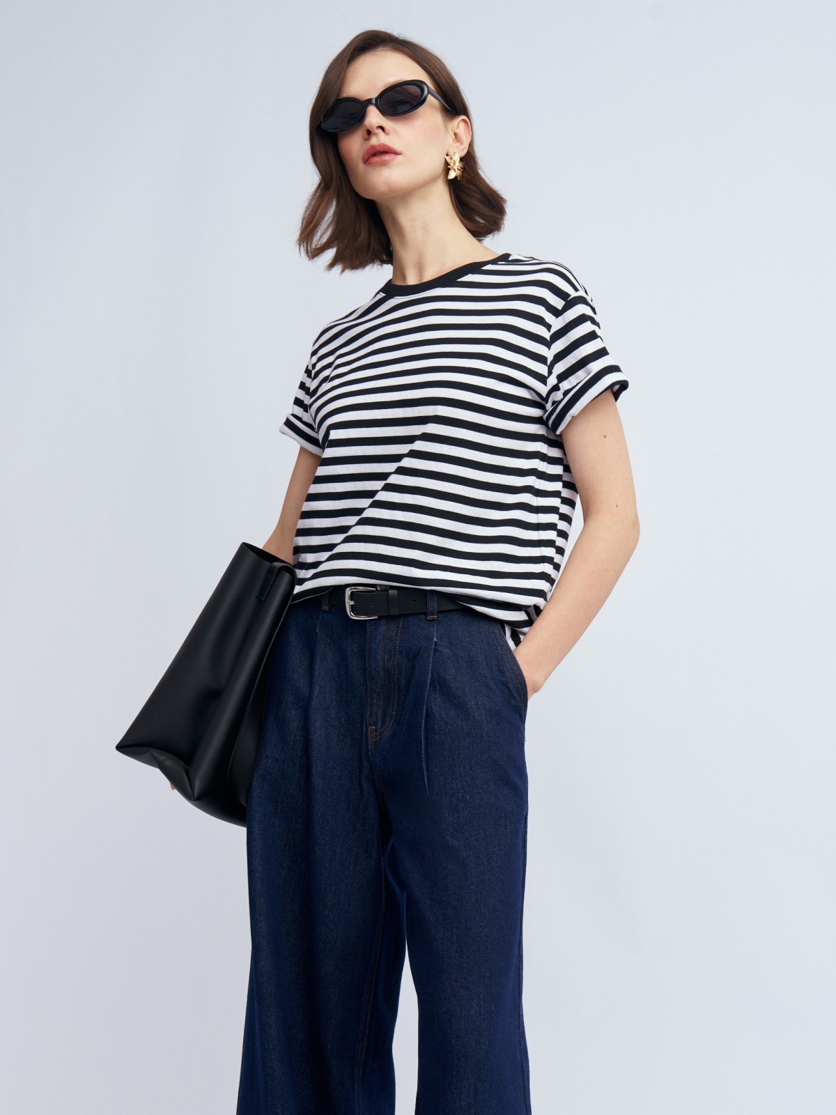 Футболка-тельняшка в полоску из хлопка