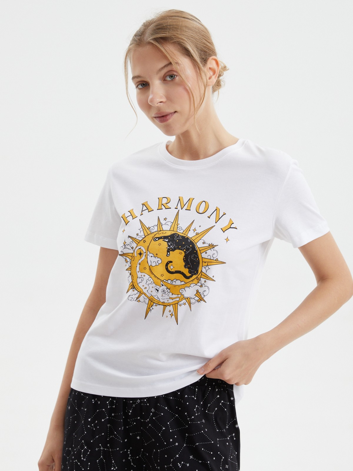 Футболка из хлопка с принтом