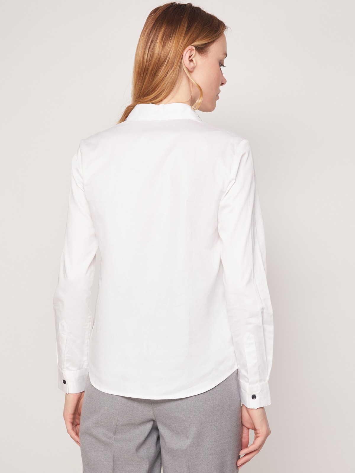 Рубашка из хлопка zolla 221321159073, цвет белый, размер XXS - фото 5