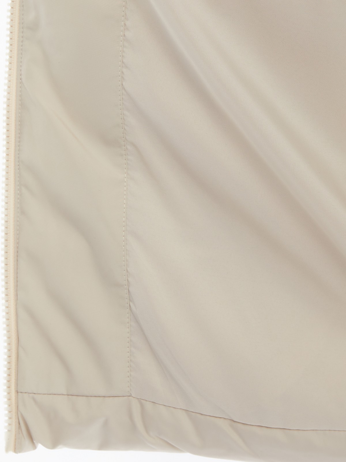 Тёплая короткая куртка на молнии с высоким воротником zolla 024125112024, цвет бежевый, размер XS - фото 5