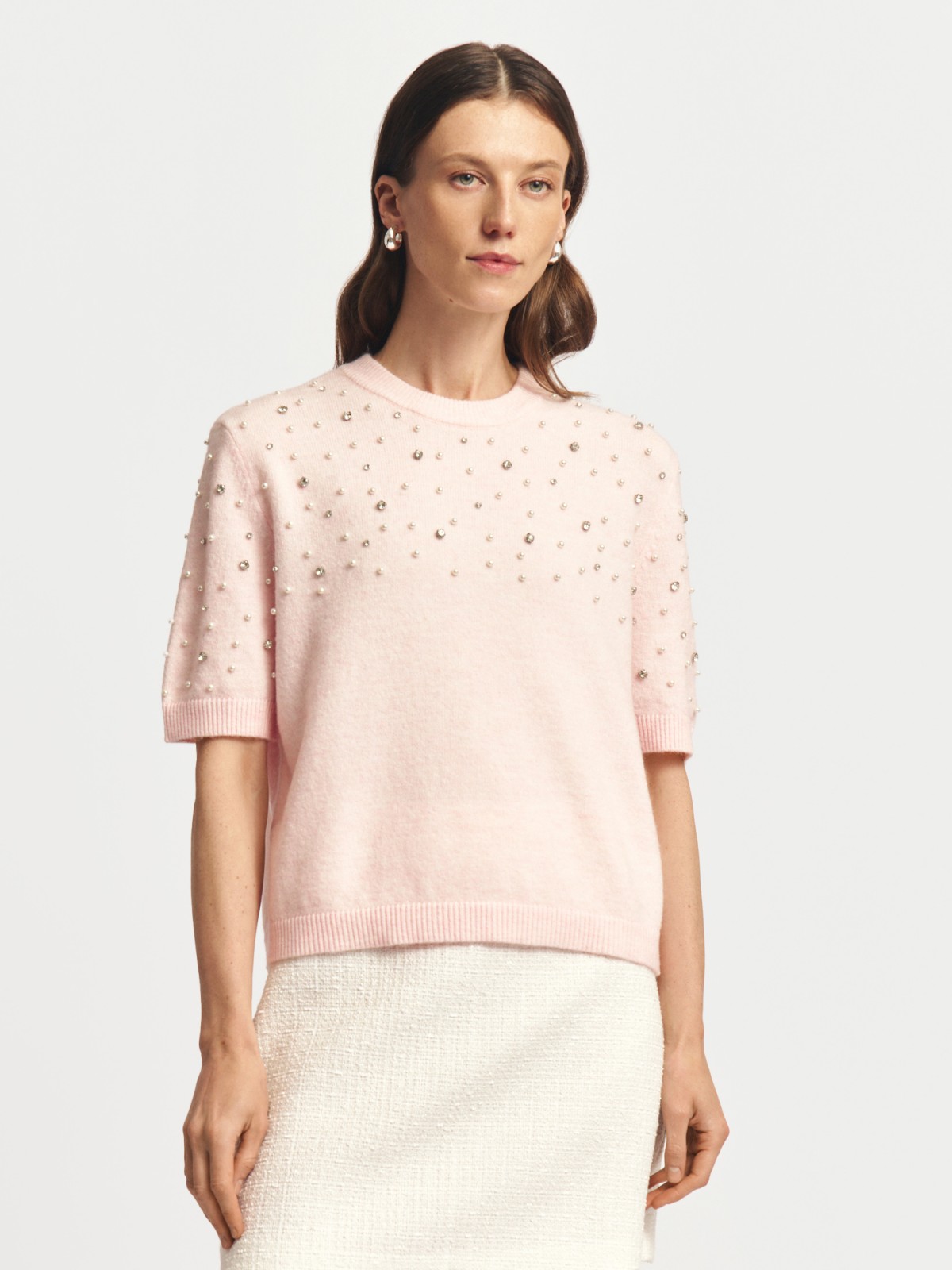 Вязаный джемпер с шерстью и декором