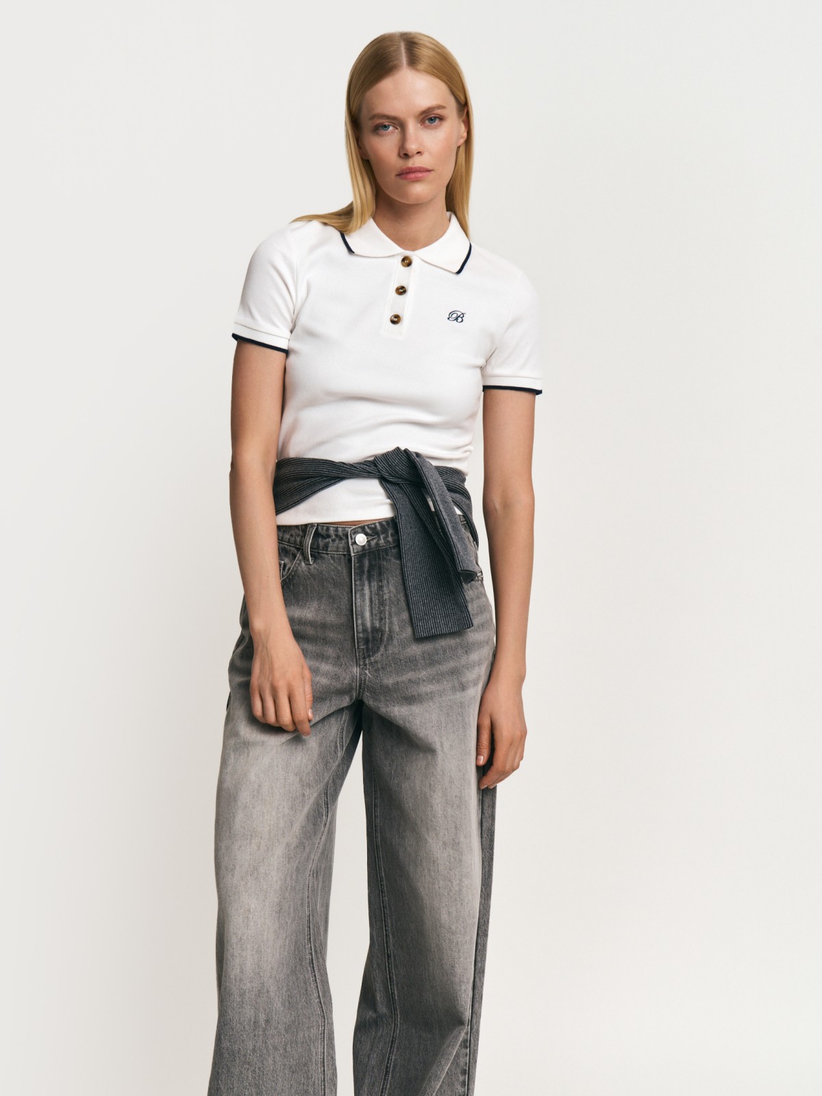 Футболка из хлопка с воротником поло