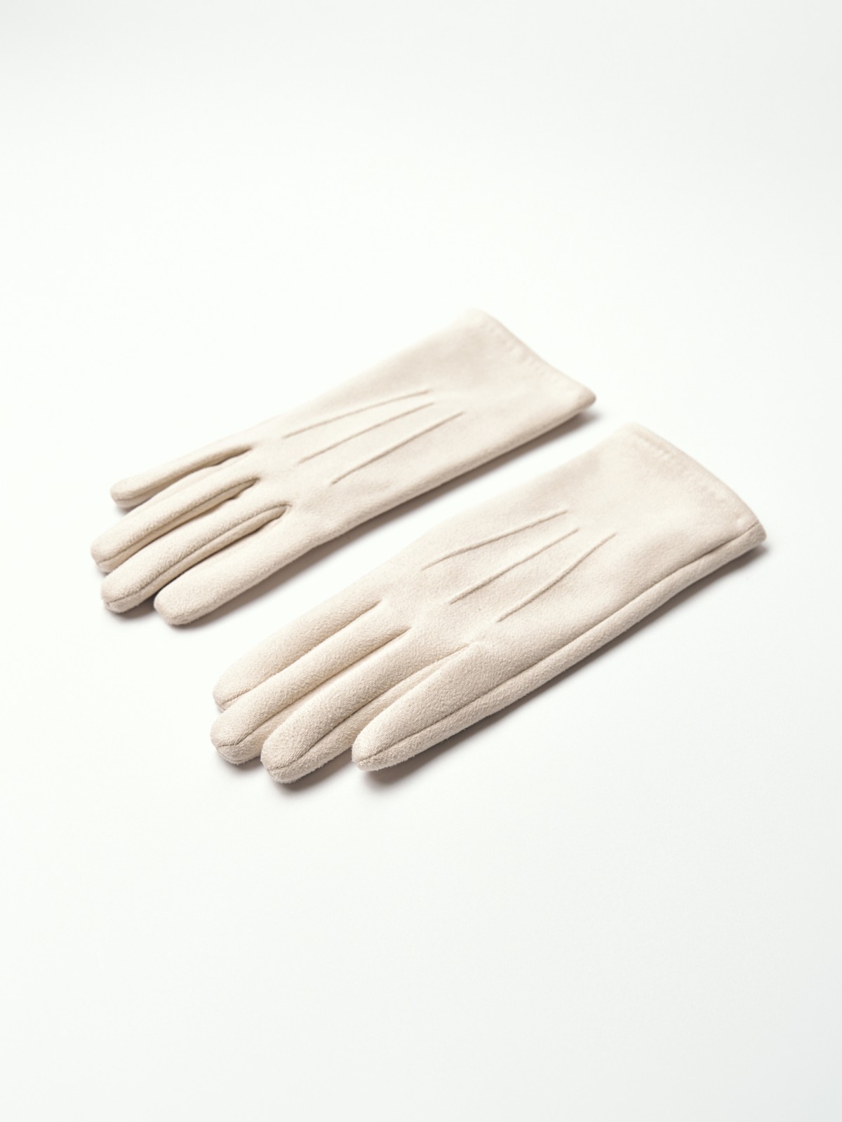 Утеплённые замшевые перчатки с экомехом