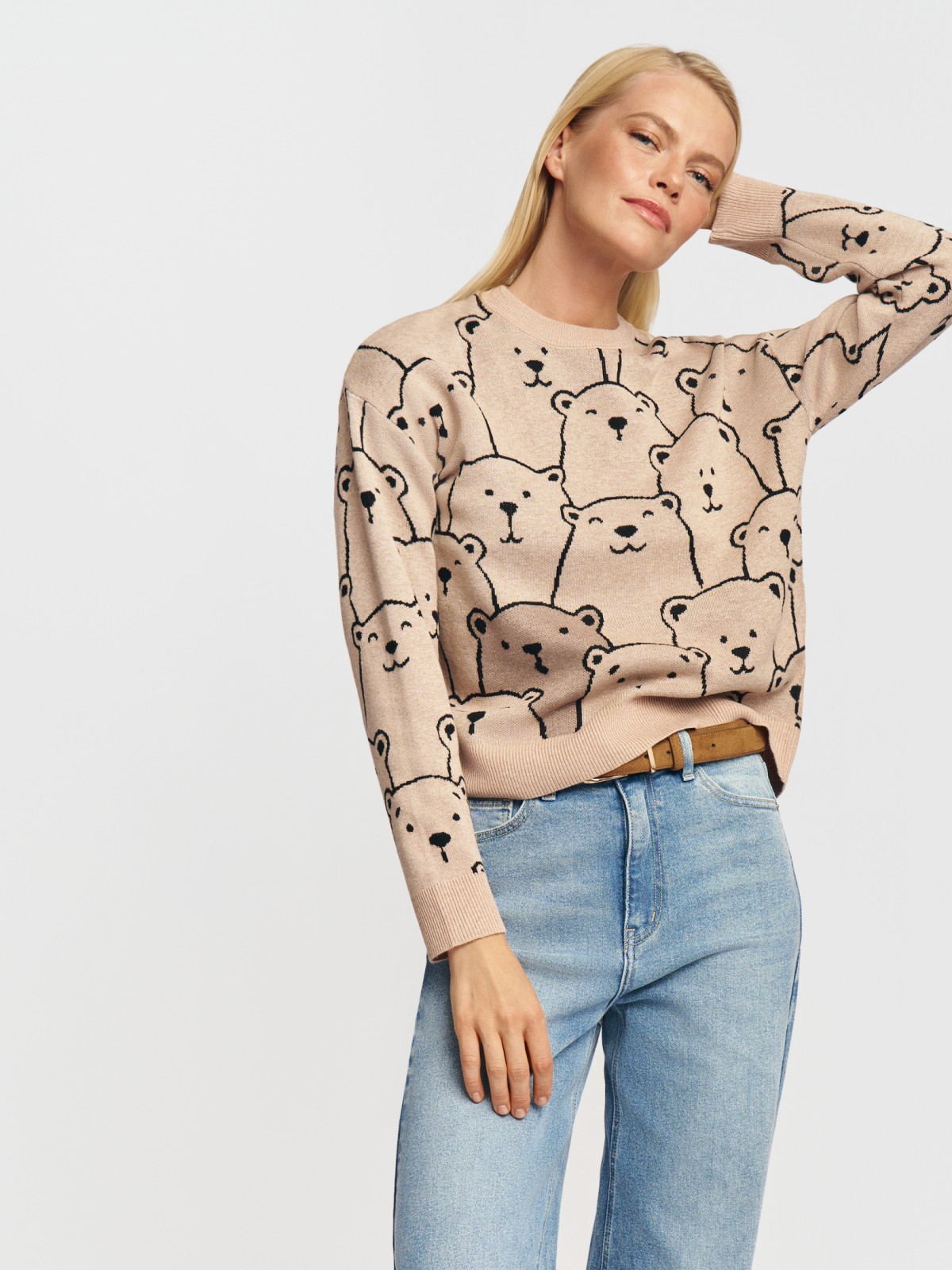 Джемпер из вязаного трикотажа с узором