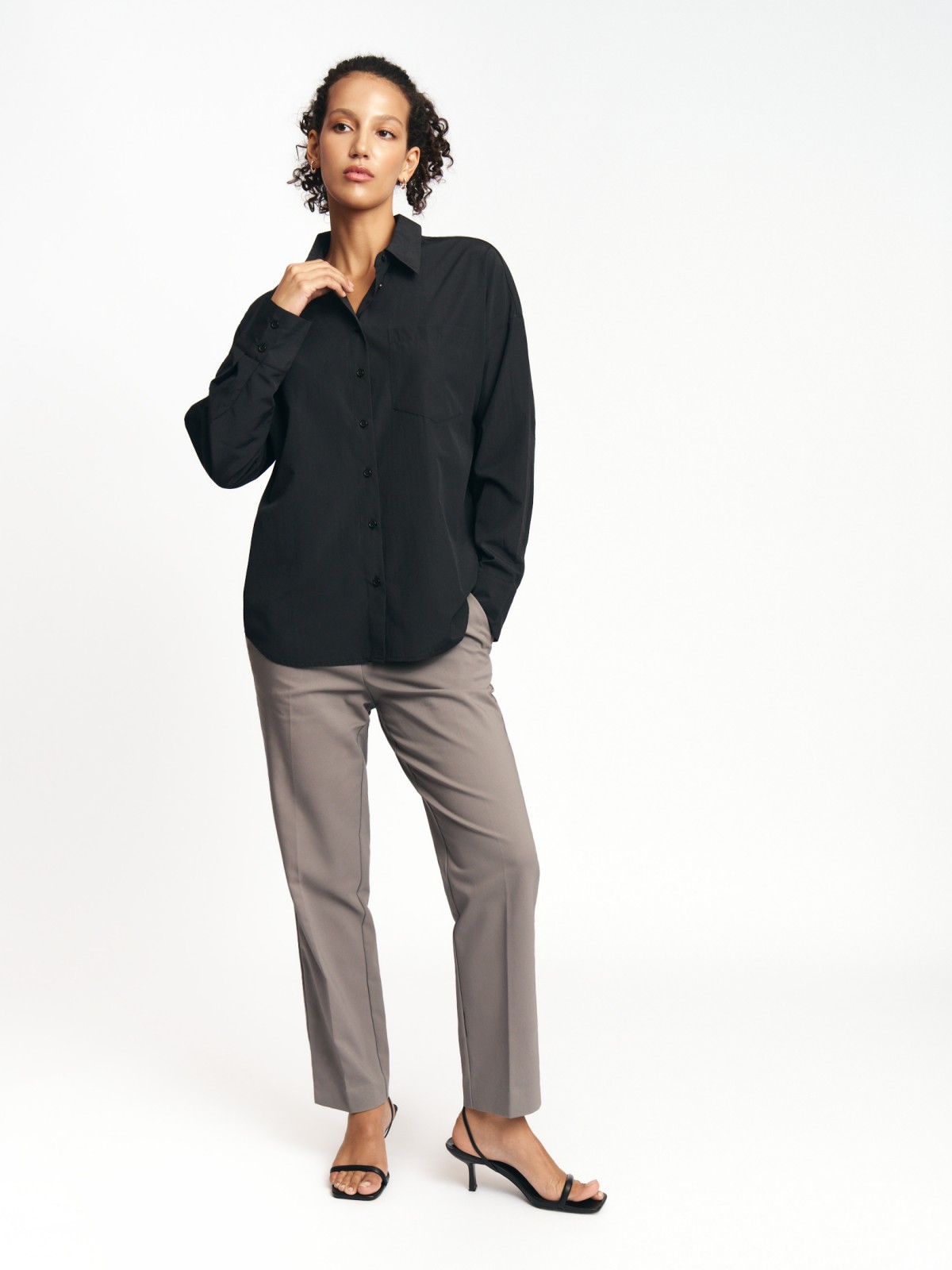 Рубашка свободного силуэта с карманом