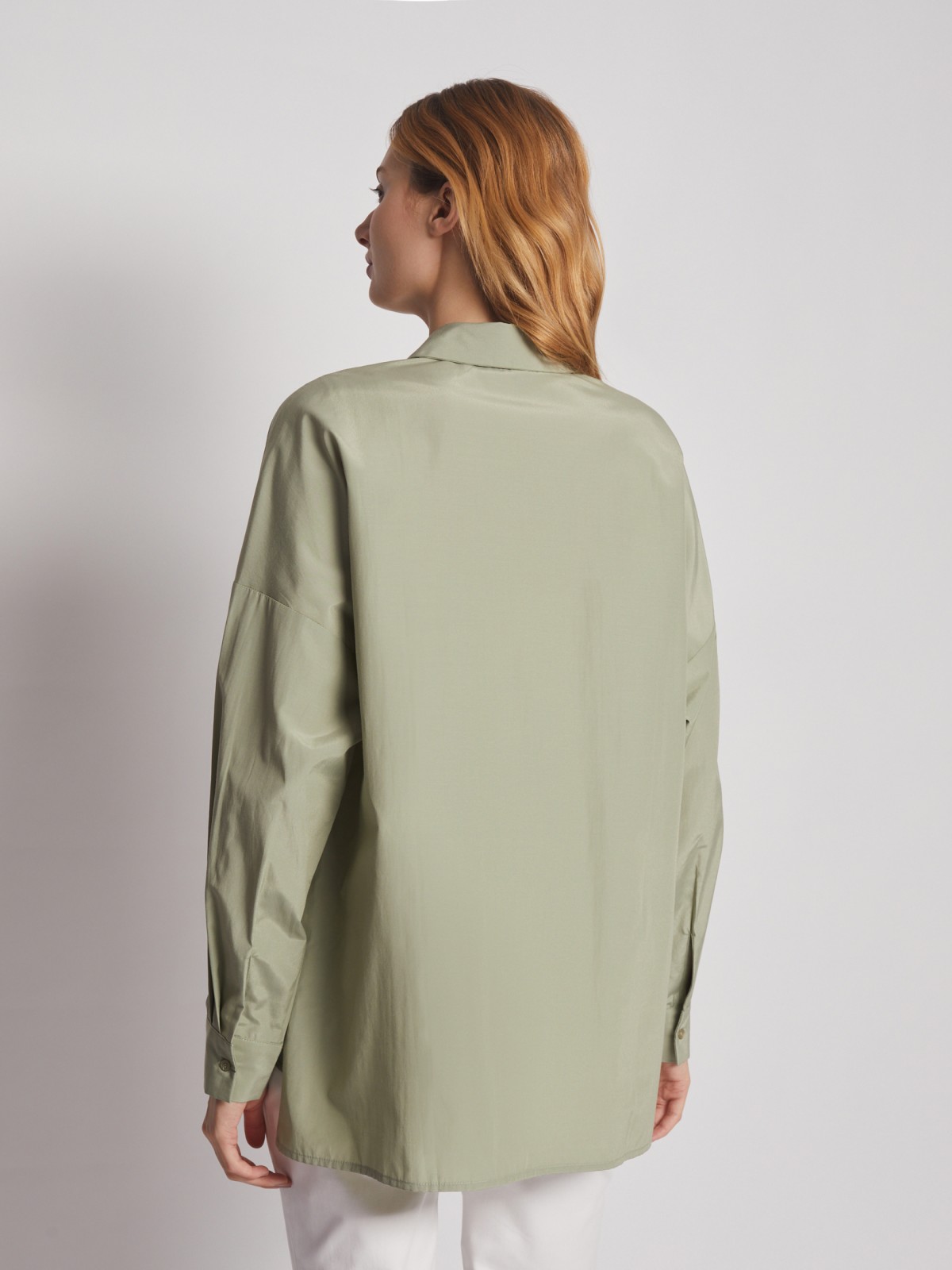 Рубашка с длинным рукавом zolla 02312117Y222, цвет светло-зеленый, размер XS - фото 6