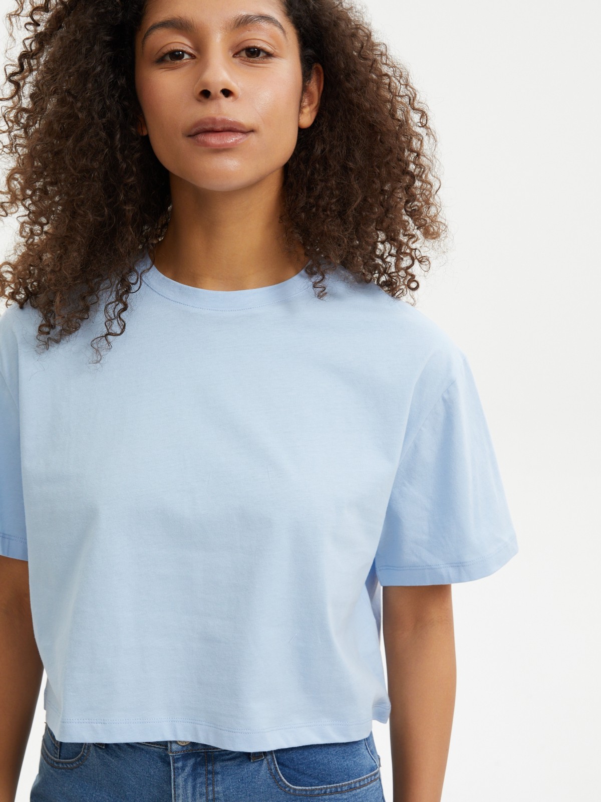 Футболка-топ из хлопка с коротким рукавом