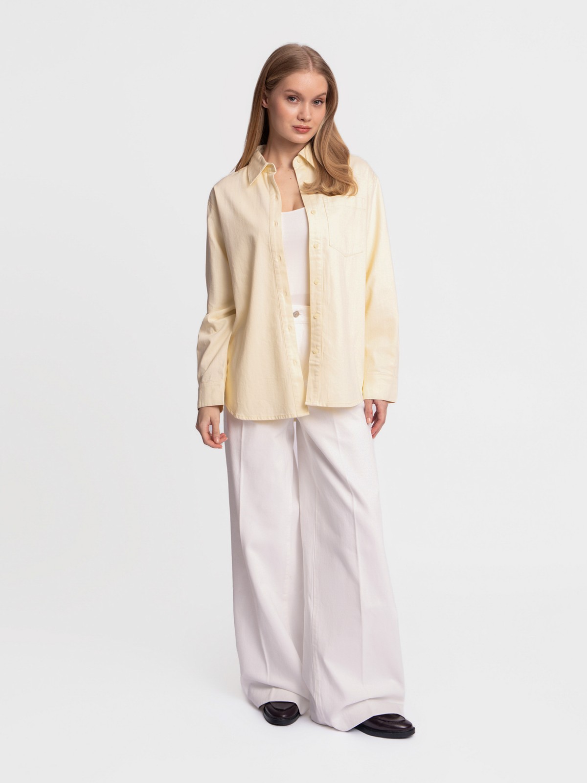 Рубашка оверсайз силуэта из хлопка