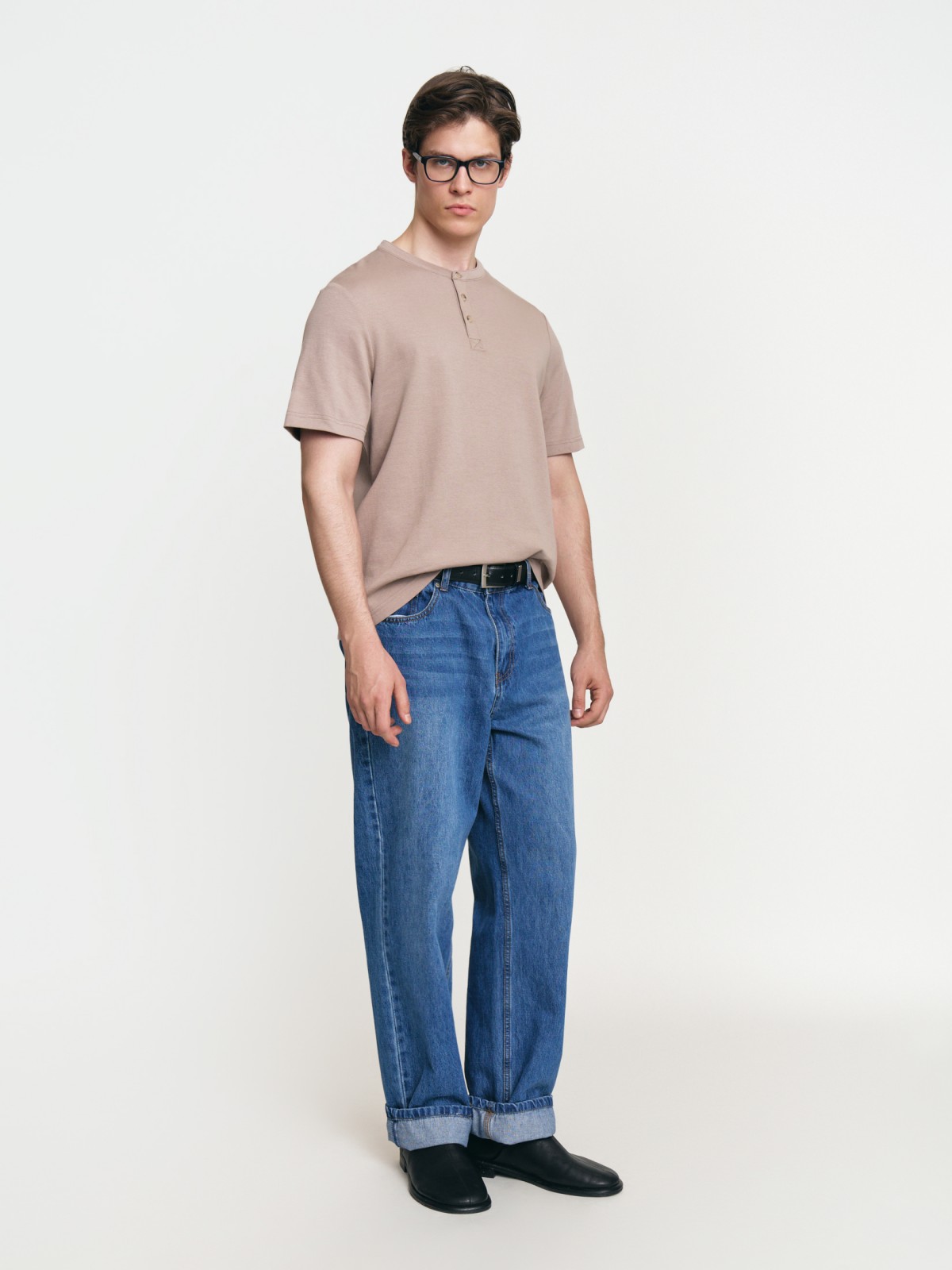 Футболка хенли из хлопка