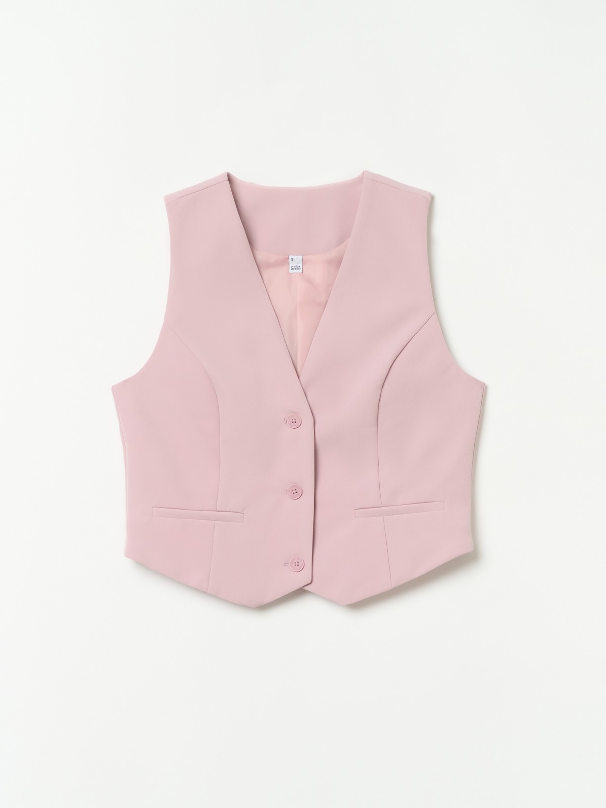 Классический короткий жилет на пуговицах