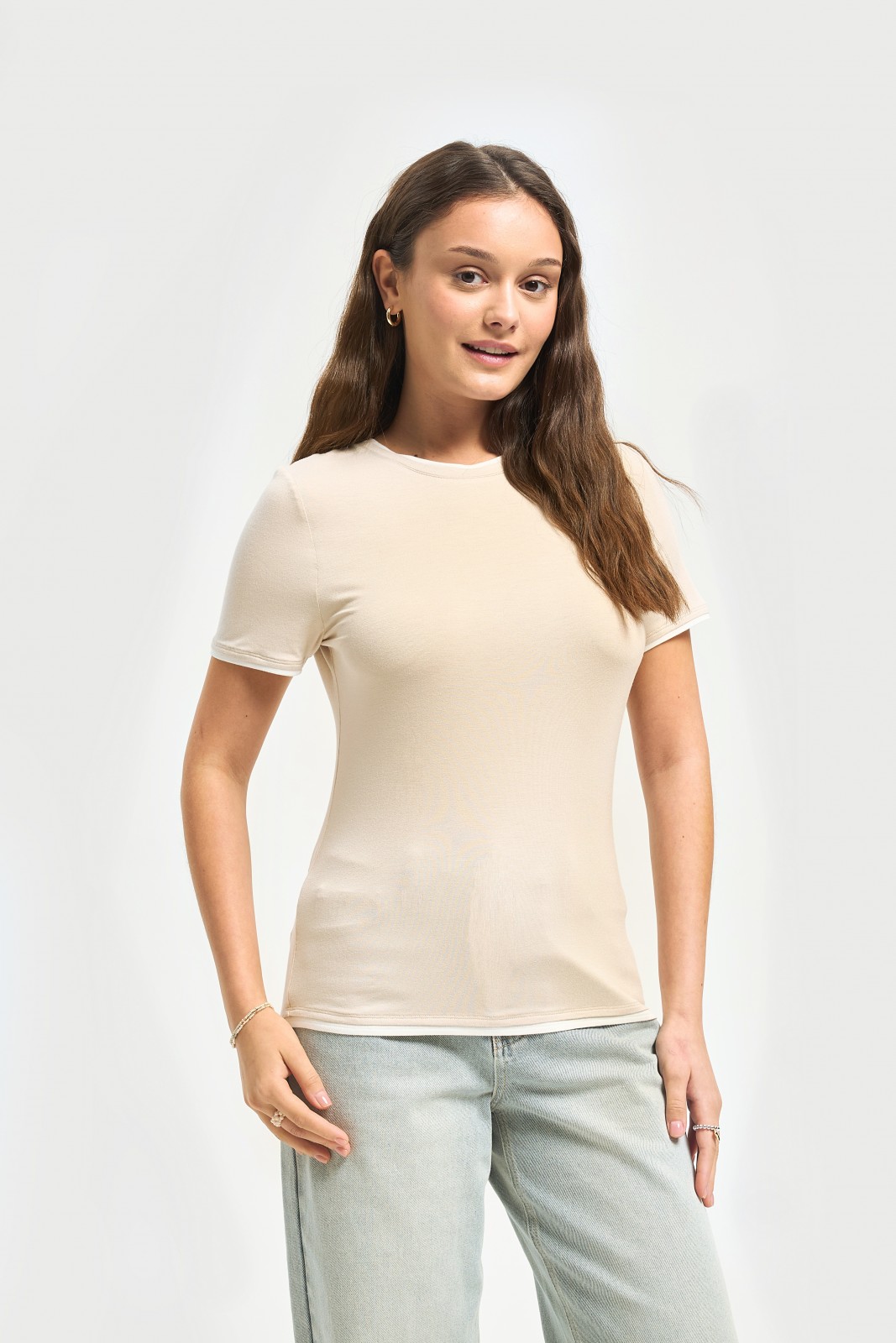 Футболка из вискозы с отделкой