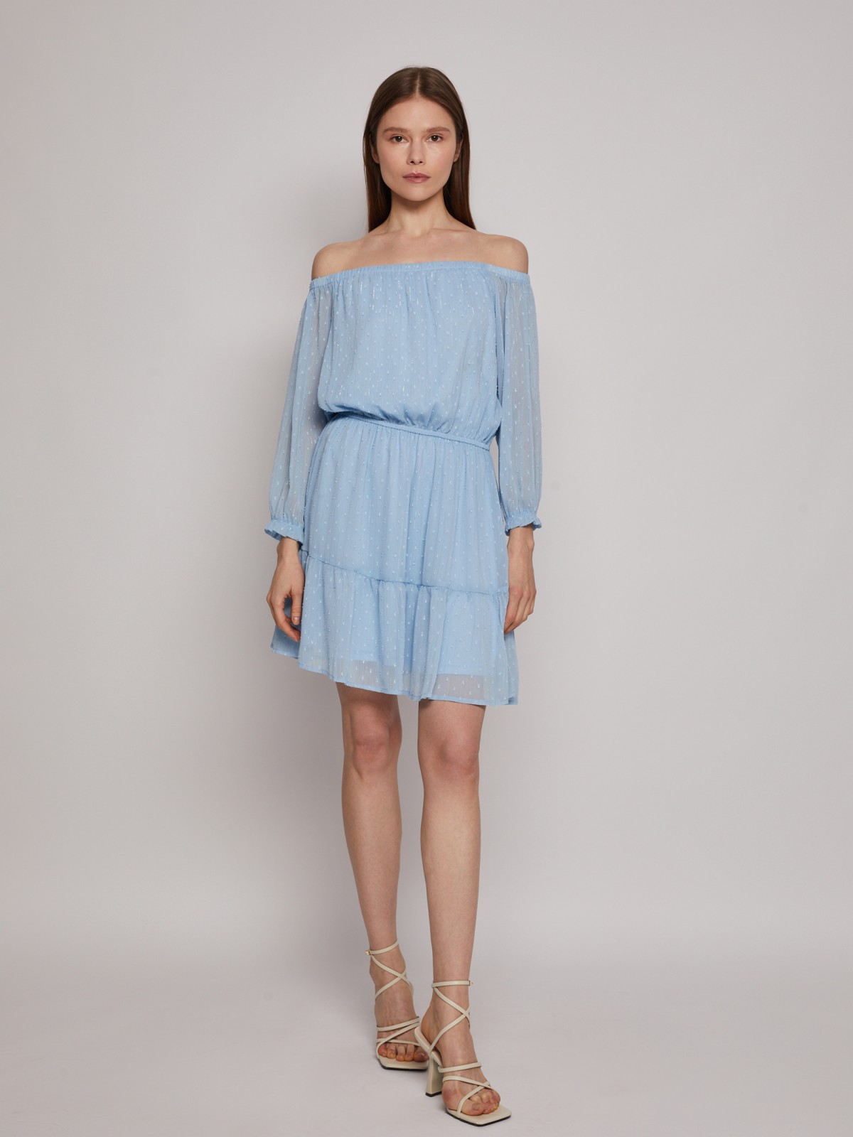 Платье zolla 023228262033, цвет светло-голубой, размер XS - фото 2