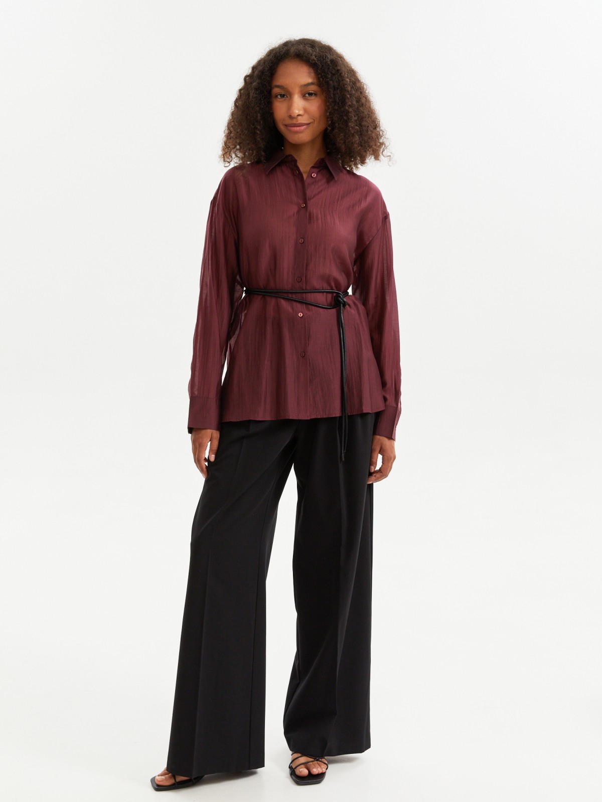 Однотонная рубашка из органзы