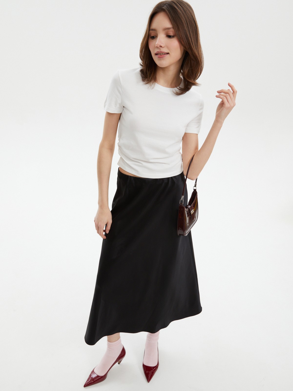 Топ-футболка из хлопка с драпировкой