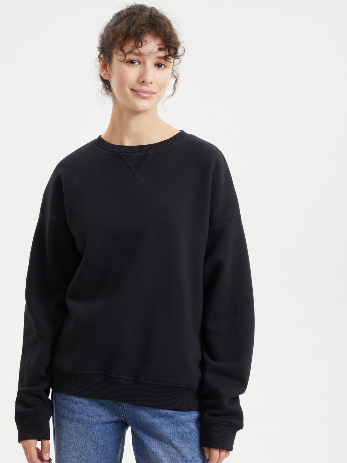 Однотонный трикотажный свитшот