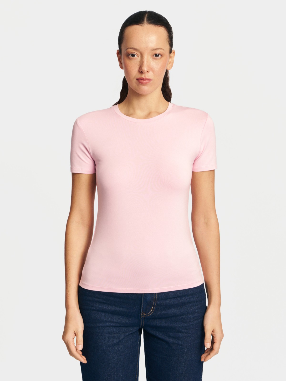 Трикотажная футболка однотонная