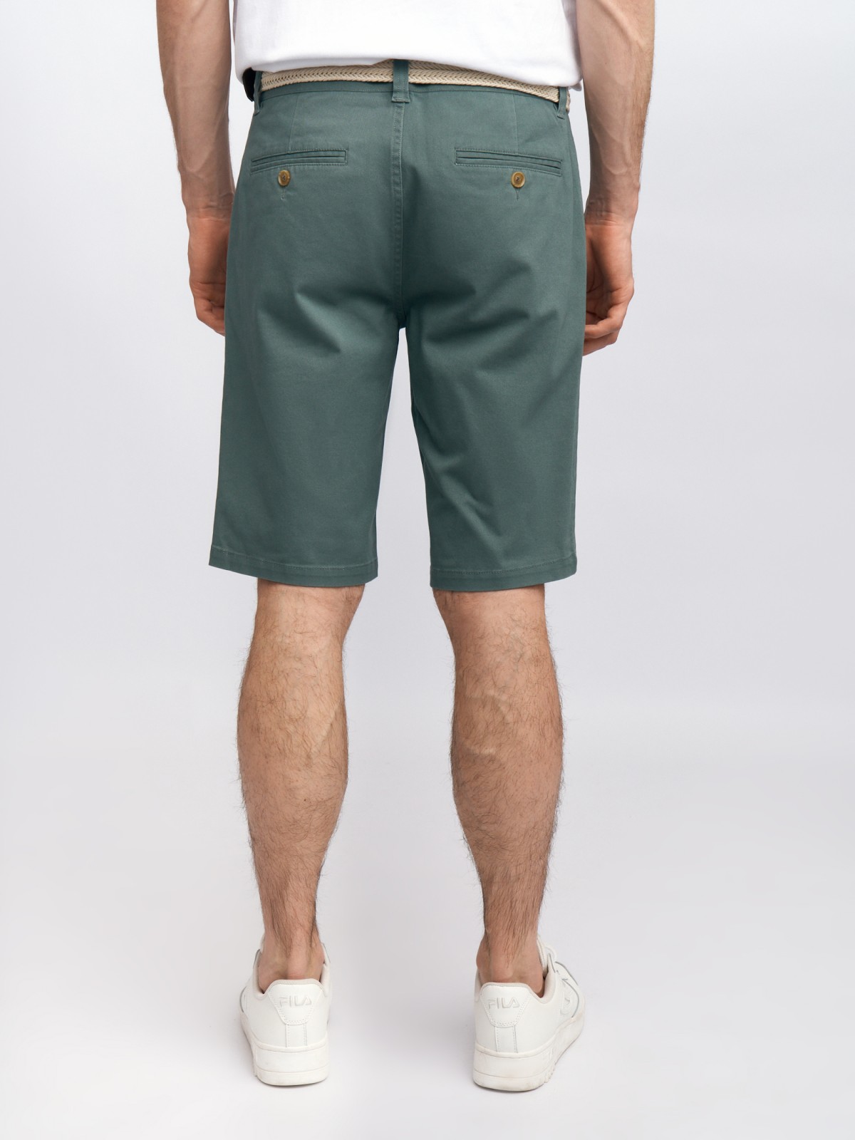 Удлинённые шорты из хлопка с ремнём