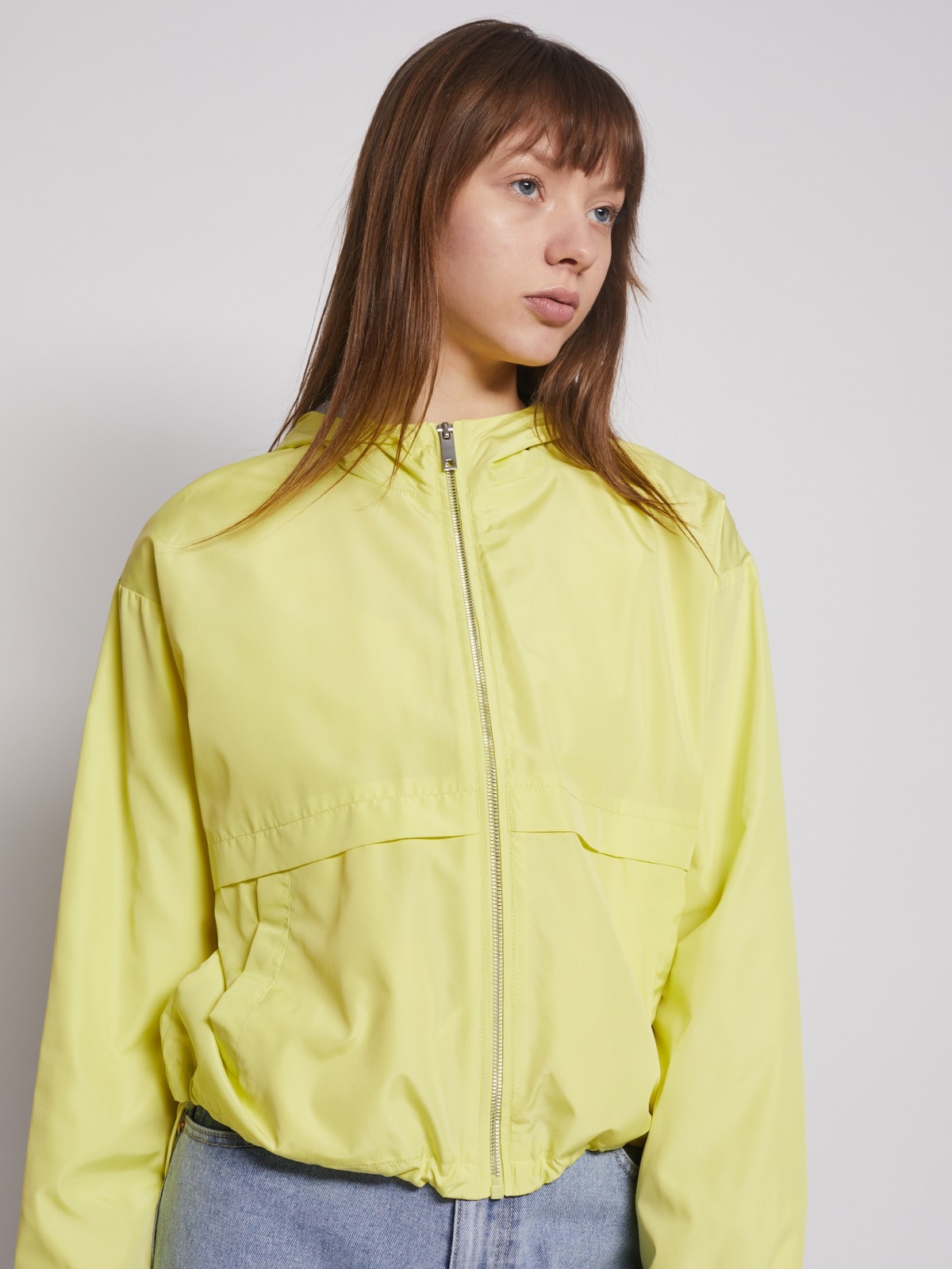 Куртка-ветровка zolla 022215602024, цвет желтый, размер XS - фото 3