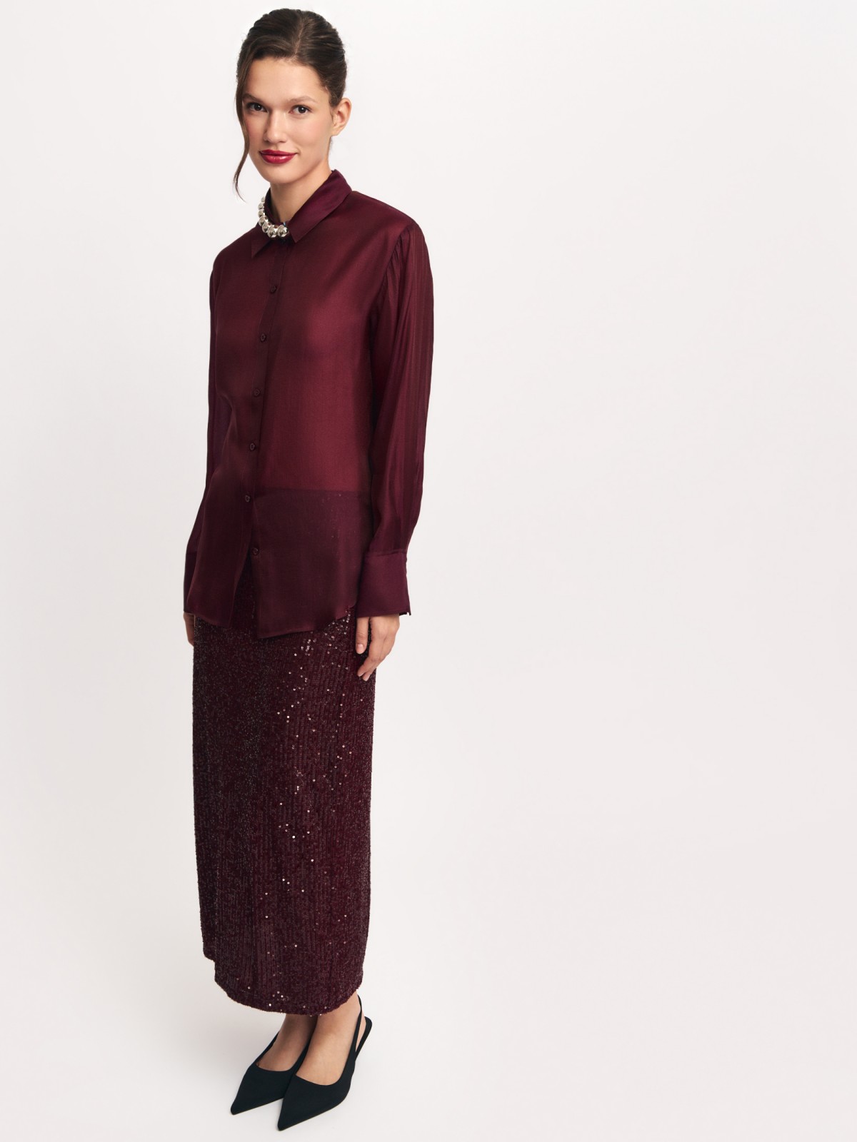 Полупрозрачная рубашка из органзы