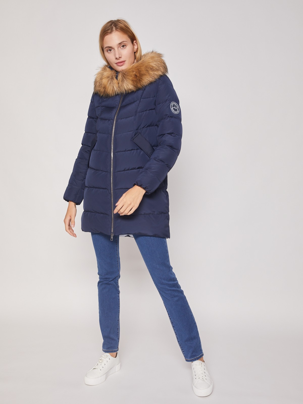 Тёплое зимнее пальто zolla 020425212074, цвет синий, размер XS - фото 2