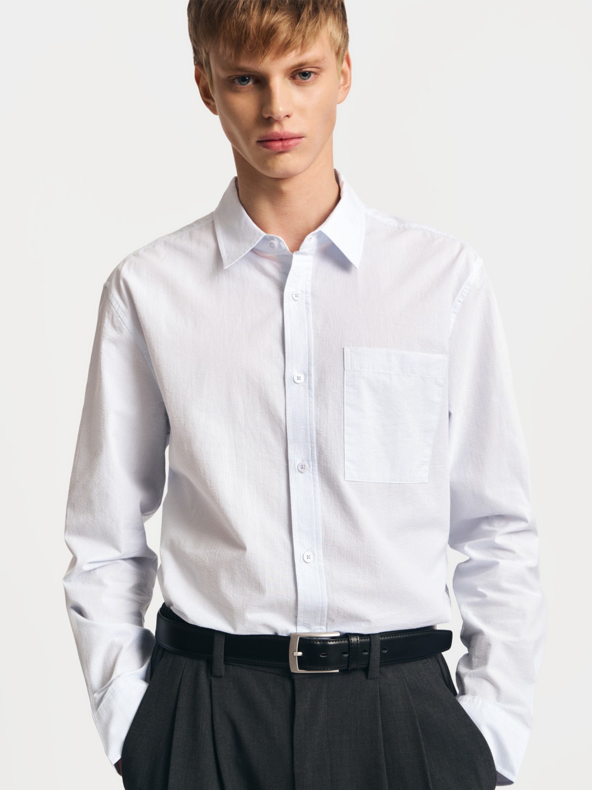 Рубашка в полоску из хлопка