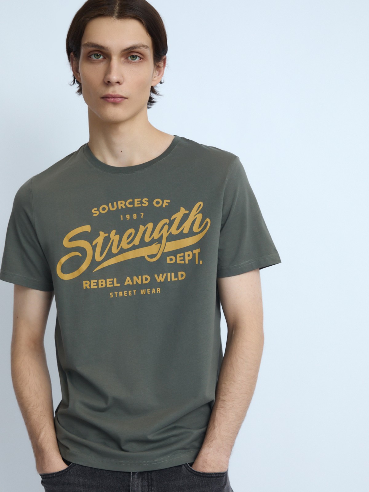 Футболка из хлопка с принтом-надписью