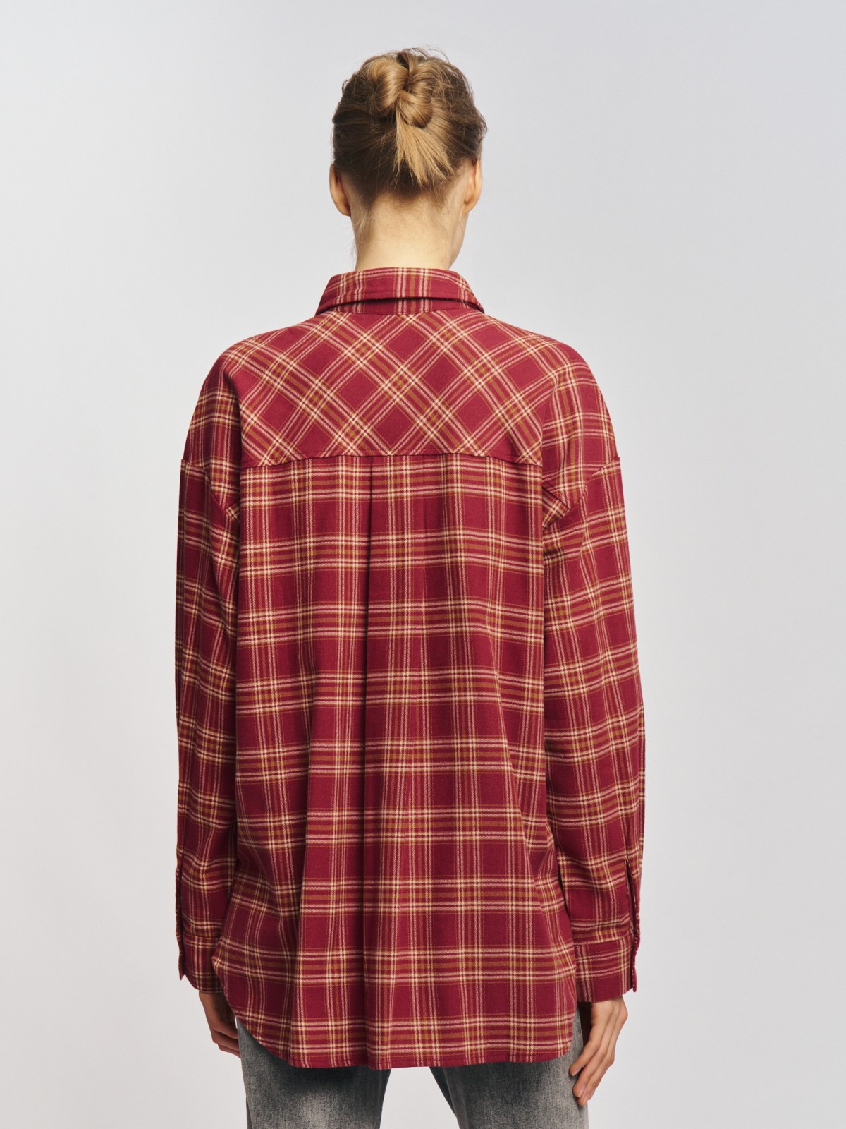 Фланелевая рубашка из хлопка в клетку