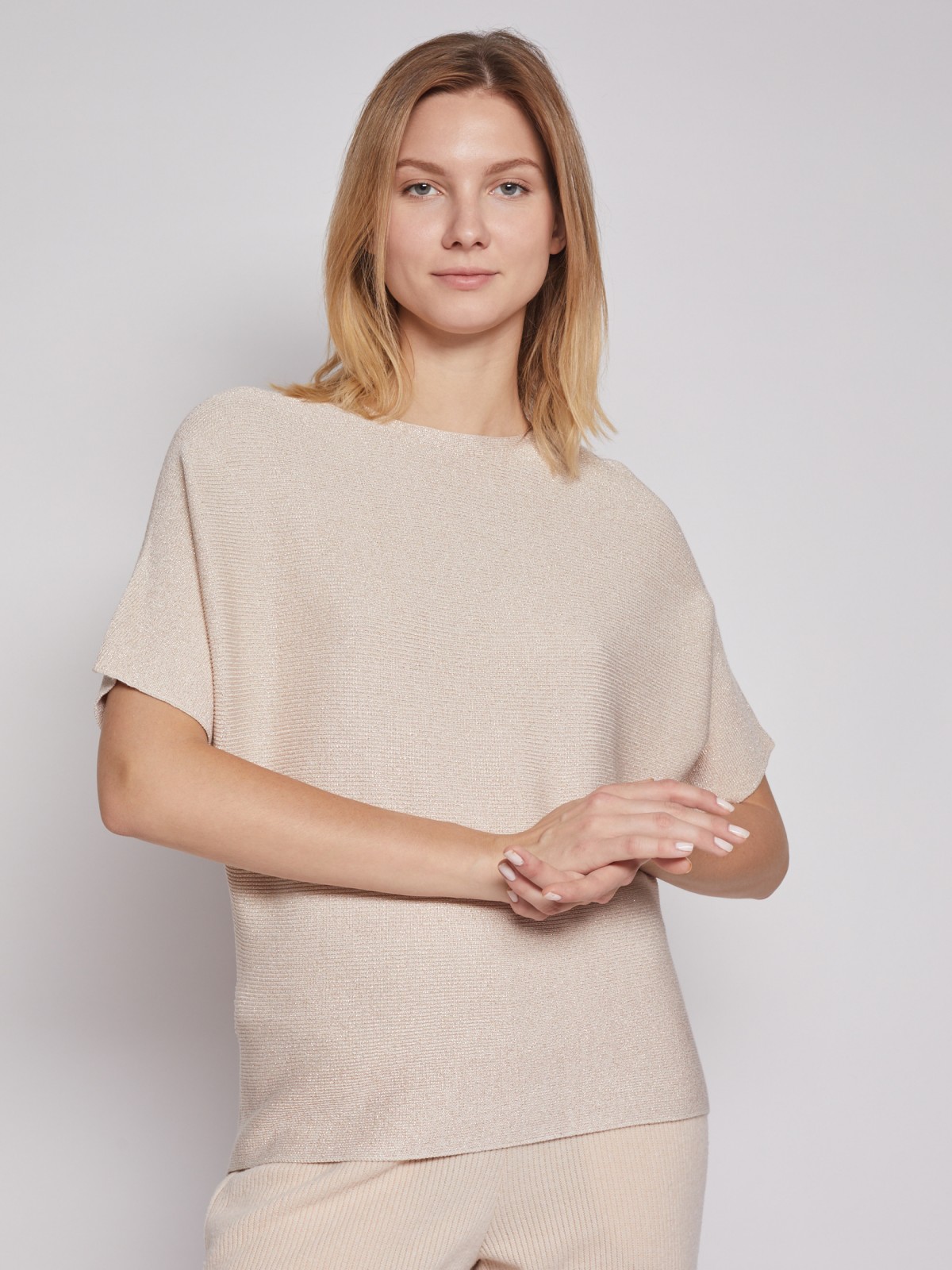 Вязаный джемпер с короткими рукавами