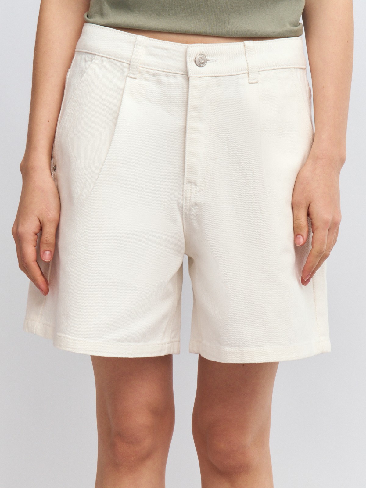 Джинсовые удлинённые шорты-бермуды