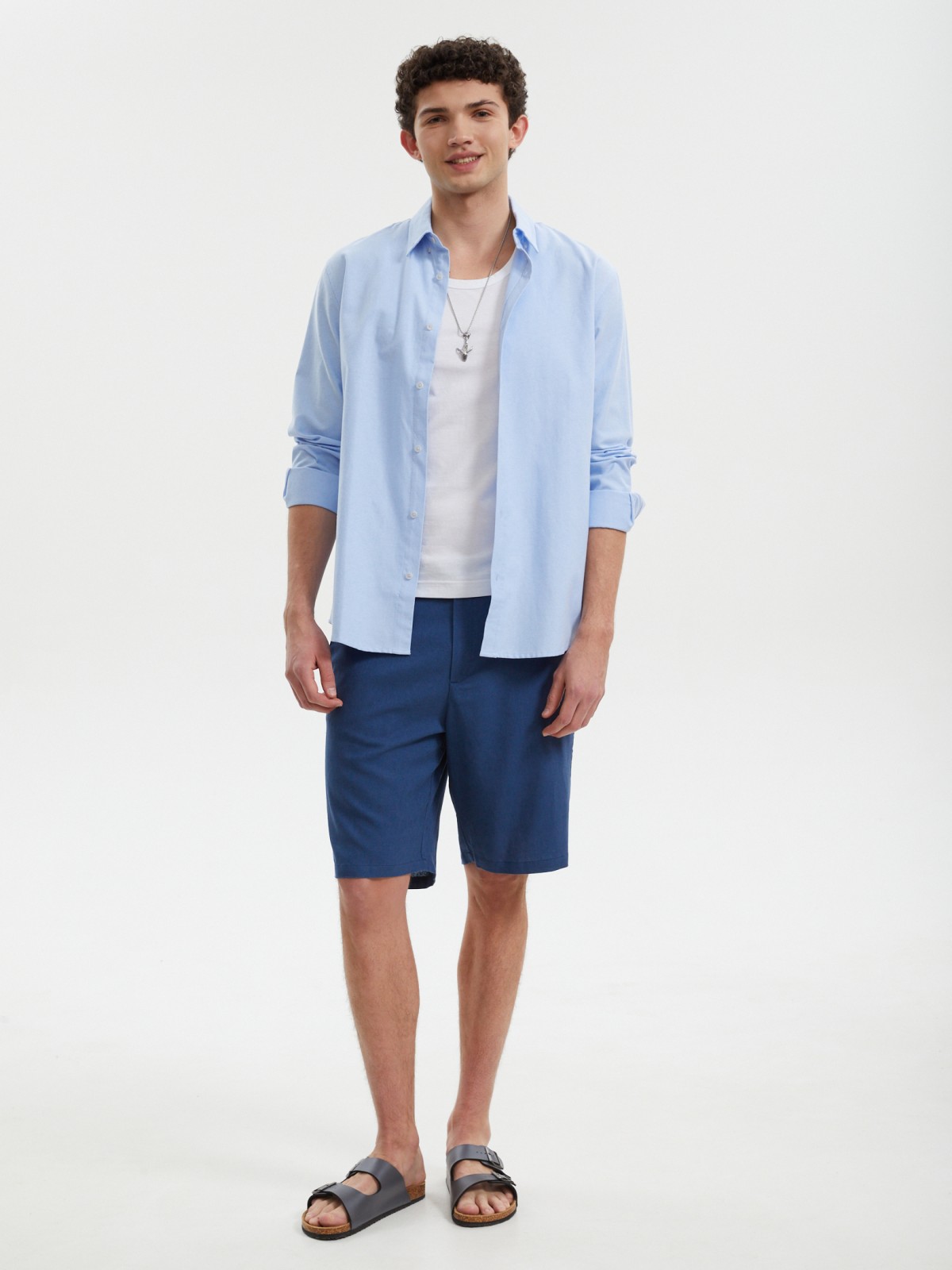 Льняные шорты на кулиске