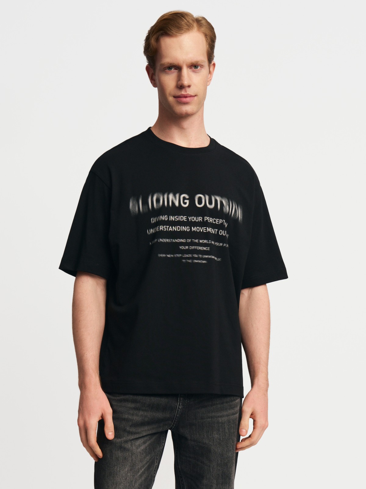 Футболка оверсайз из хлопка с принтом