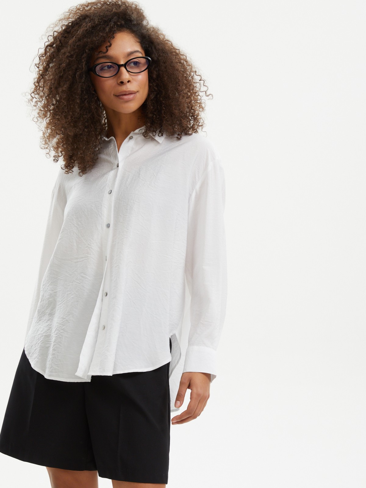 Офисная рубашка из жатой ткани